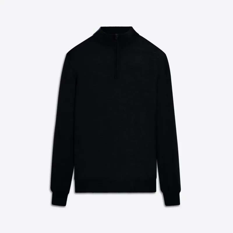 Super Merino Solid Quarter Zip Sweater sold by Bugatchi