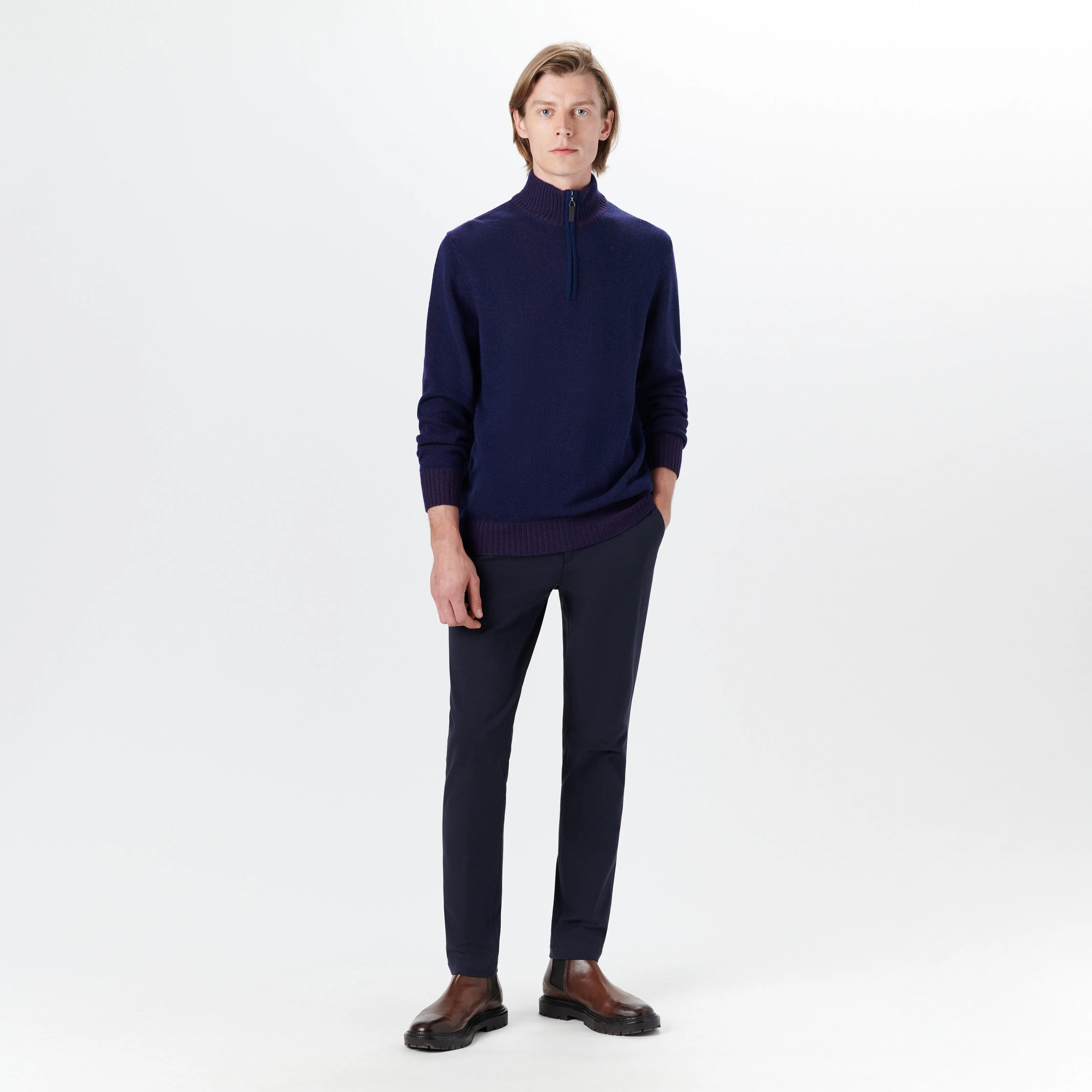Solid Quarter Zip Pullover Sweater sold by Bugatchi product image thumbnail 5
