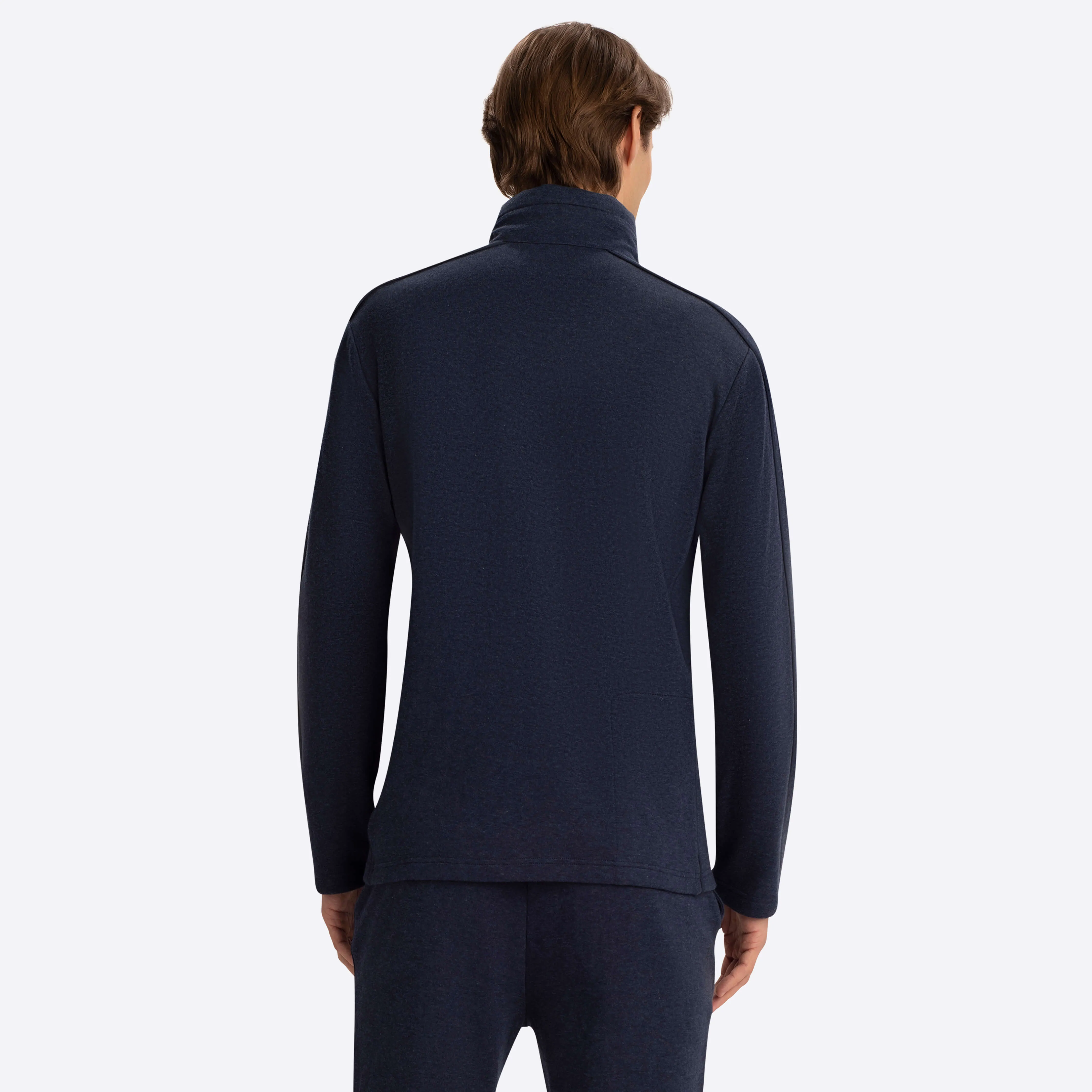 Full Zip Mock Neck Sweatshirt with Stow-Away Hood. sold by Bugatchi product image thumbnail 4