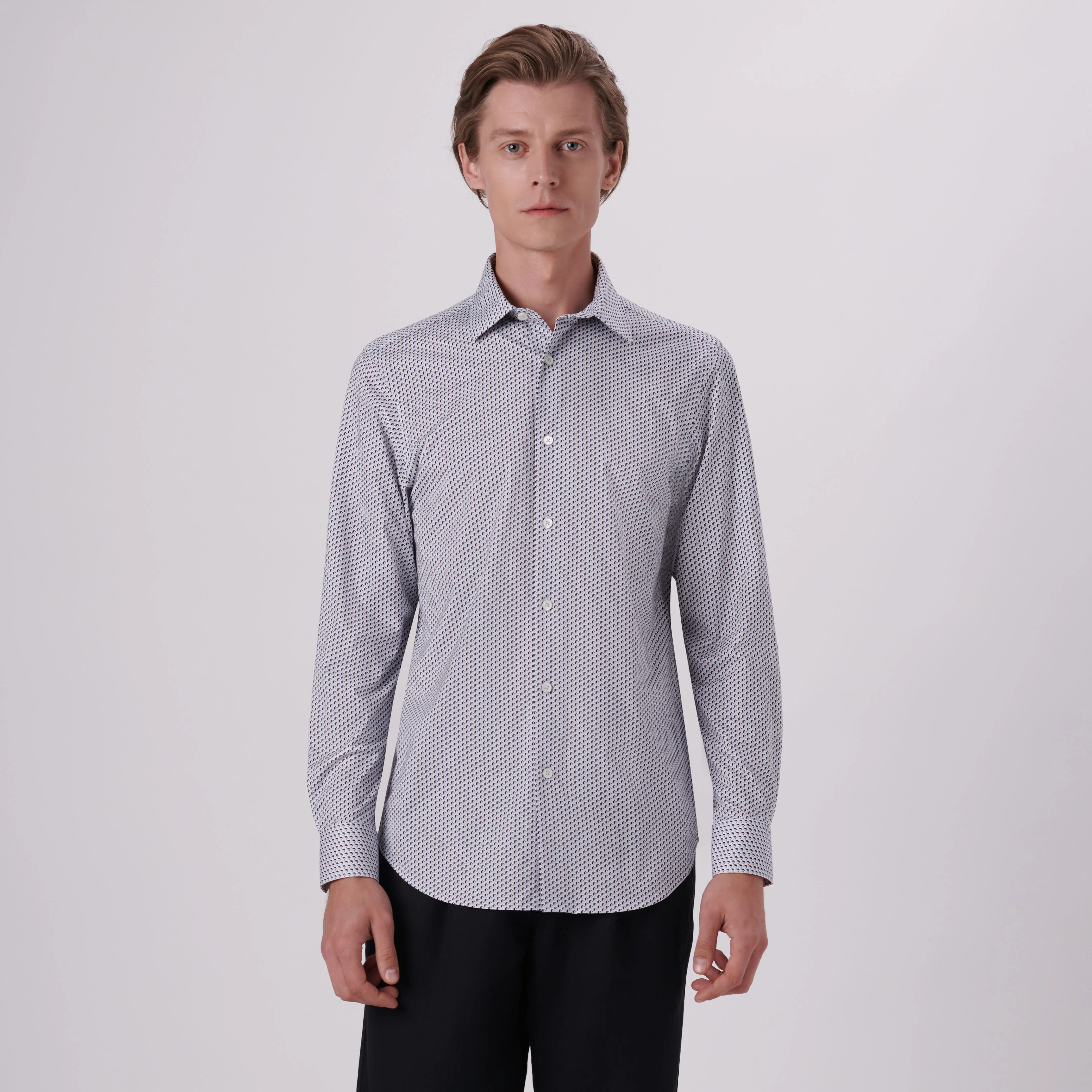 James Geometric Illusion Print OoohCotton Shirt sold by Bugatchi product image thumbnail 2