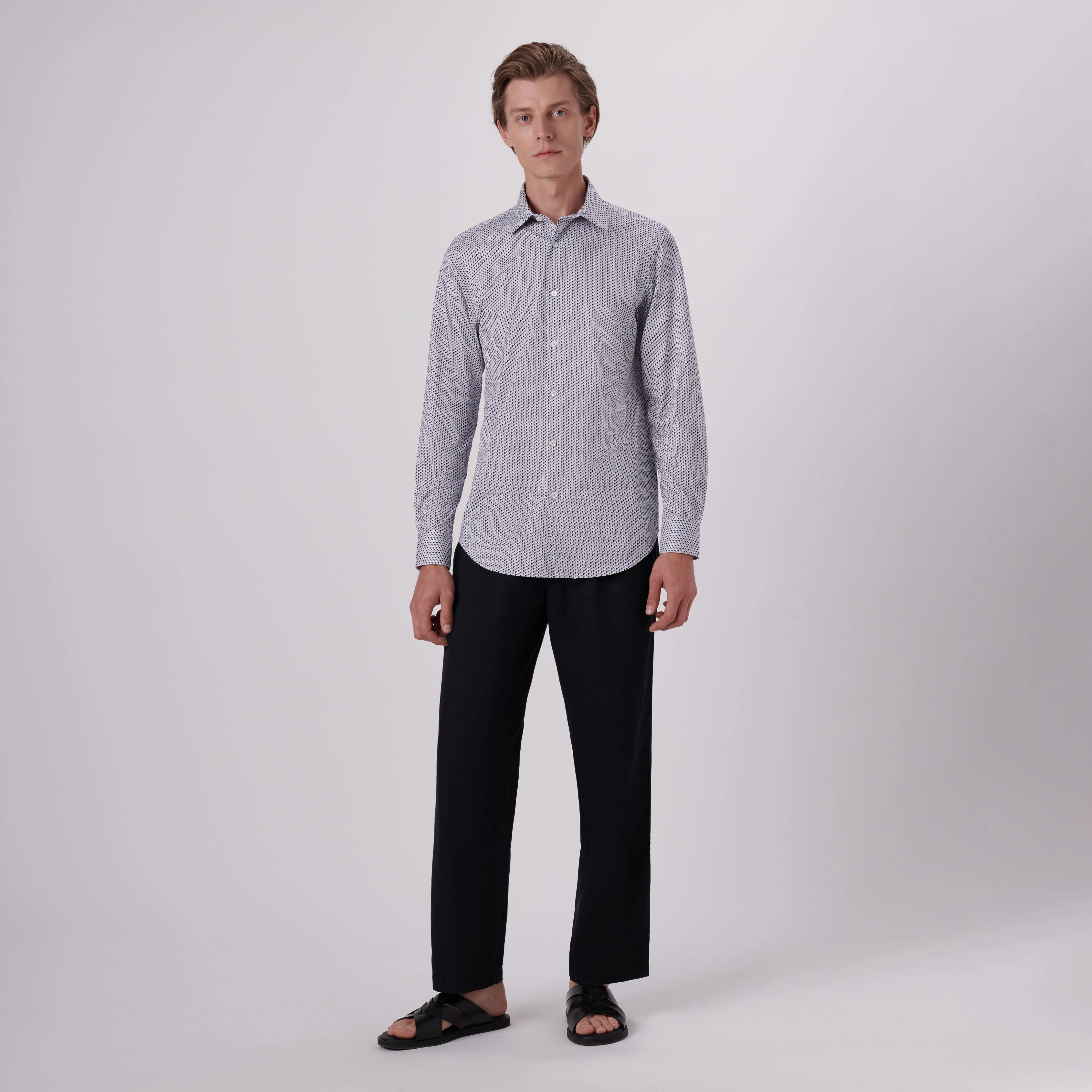 James Geometric Illusion Print OoohCotton Shirt sold by Bugatchi product image thumbnail 5