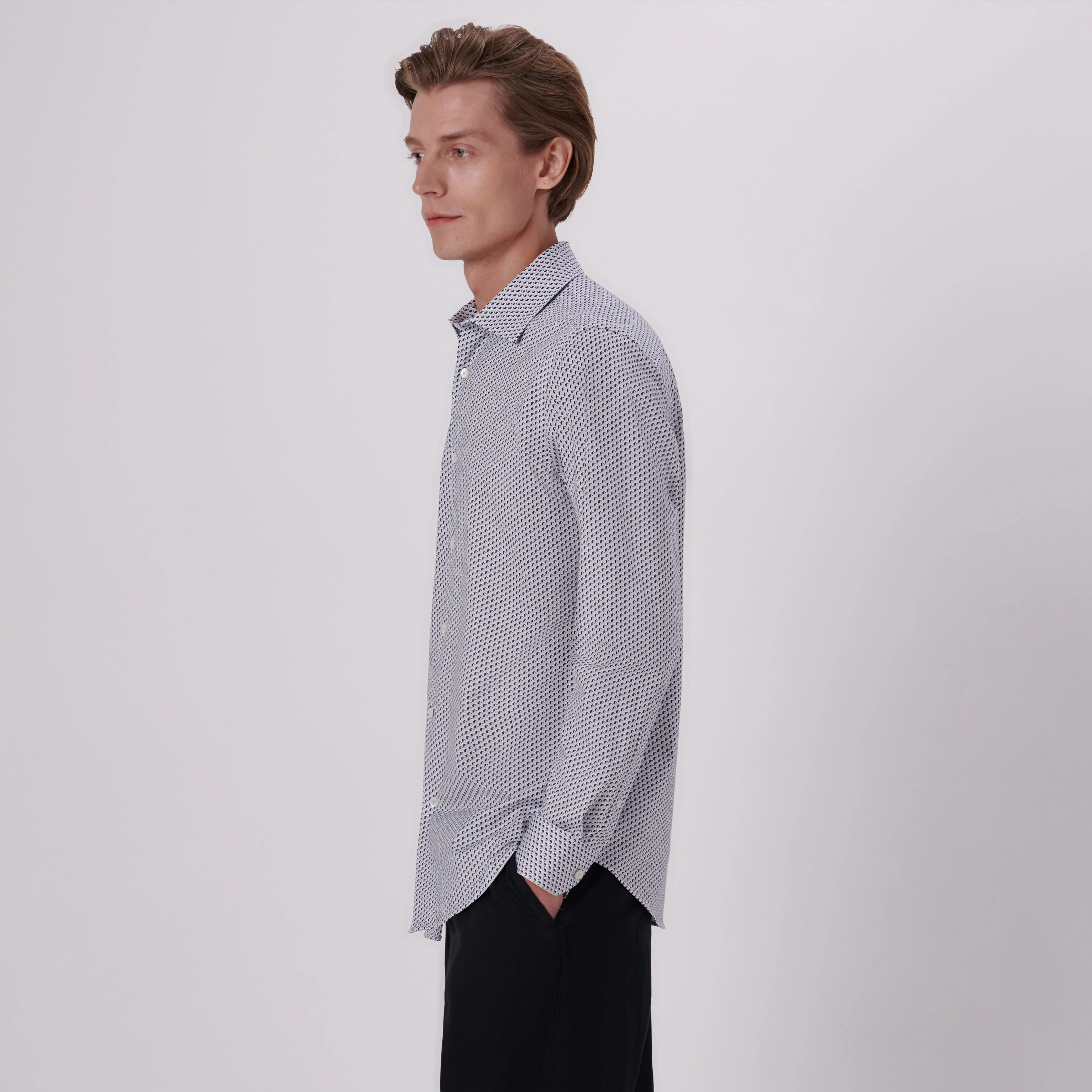 James Geometric Illusion Print OoohCotton Shirt sold by Bugatchi product image thumbnail 3