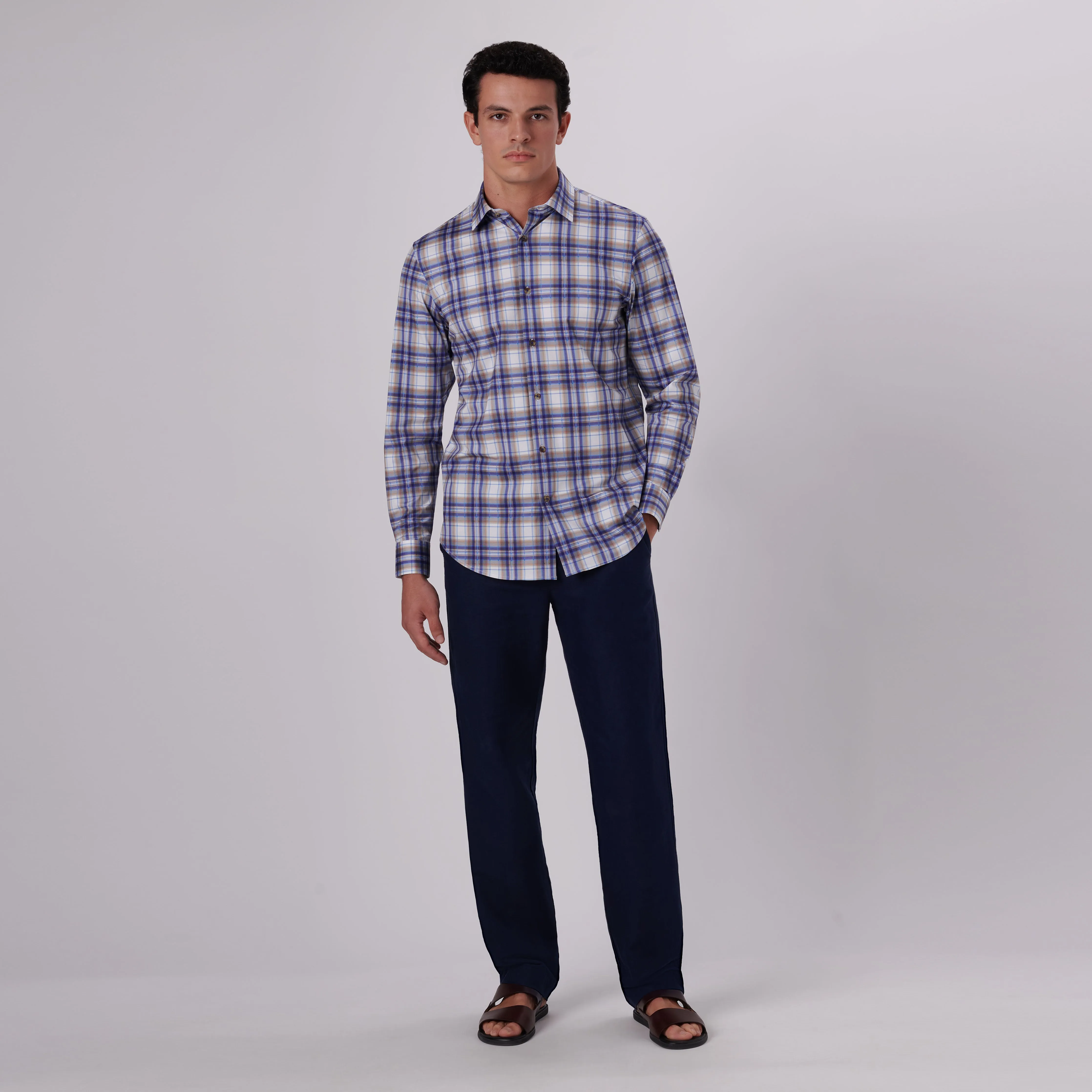 James Plaid Check Print OoohCotton Shirt sold by Bugatchi product image thumbnail 5
