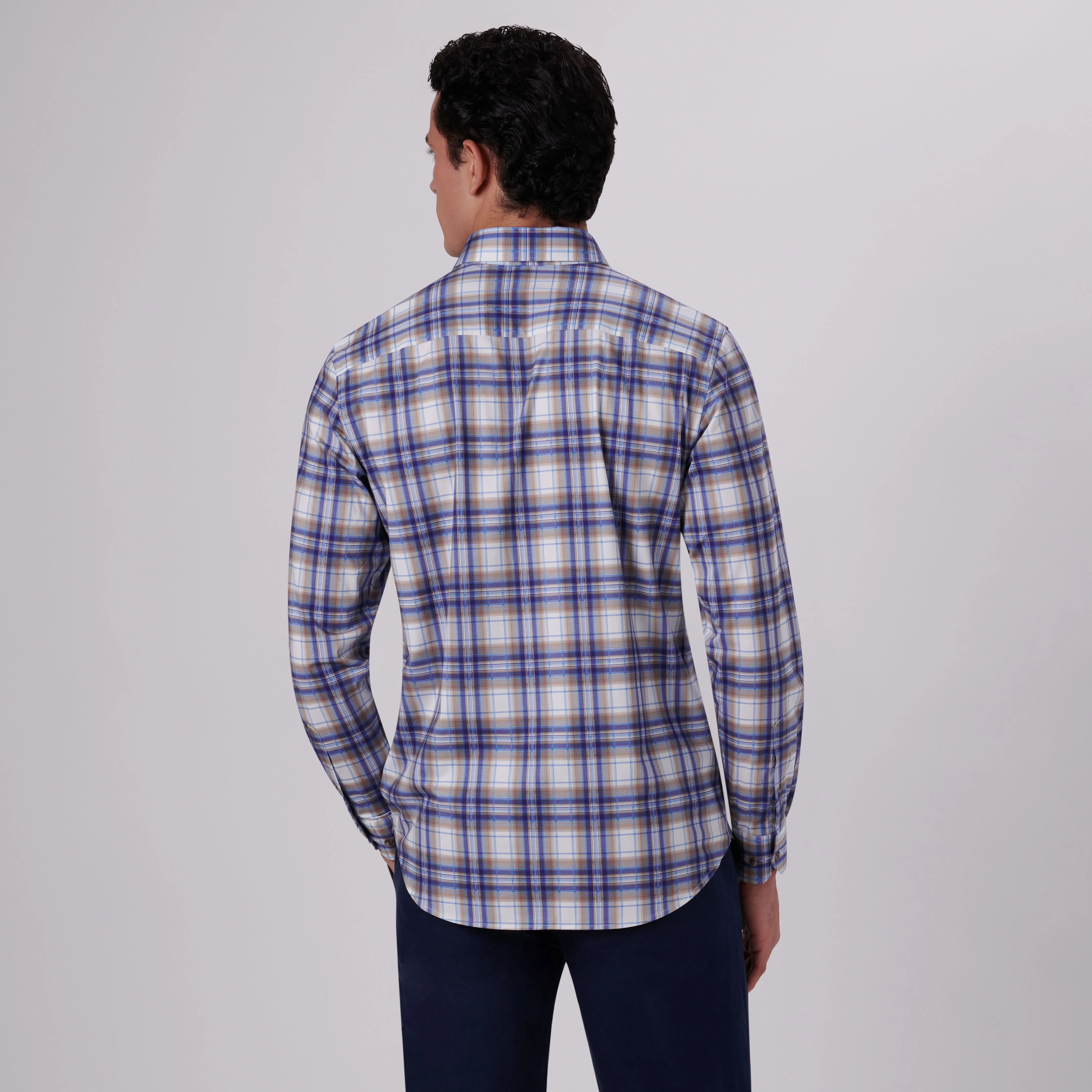 James Plaid Check Print OoohCotton Shirt sold by Bugatchi product image thumbnail 4