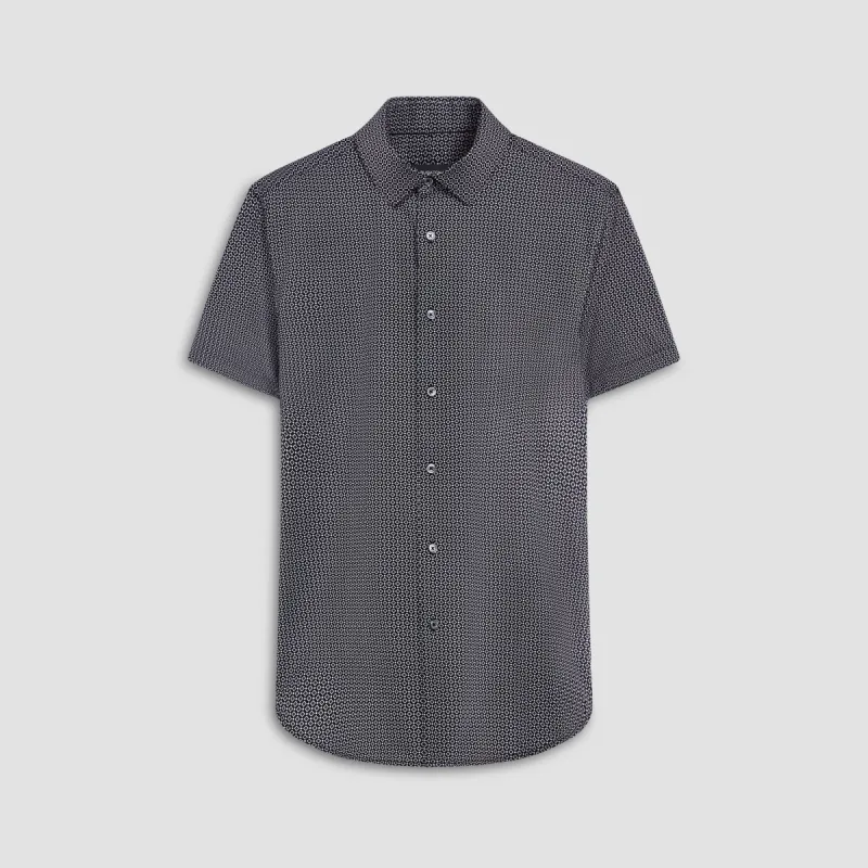 Miles Diamond Print OoohCotton Short Sleeve Shirt sold by Bugatchi