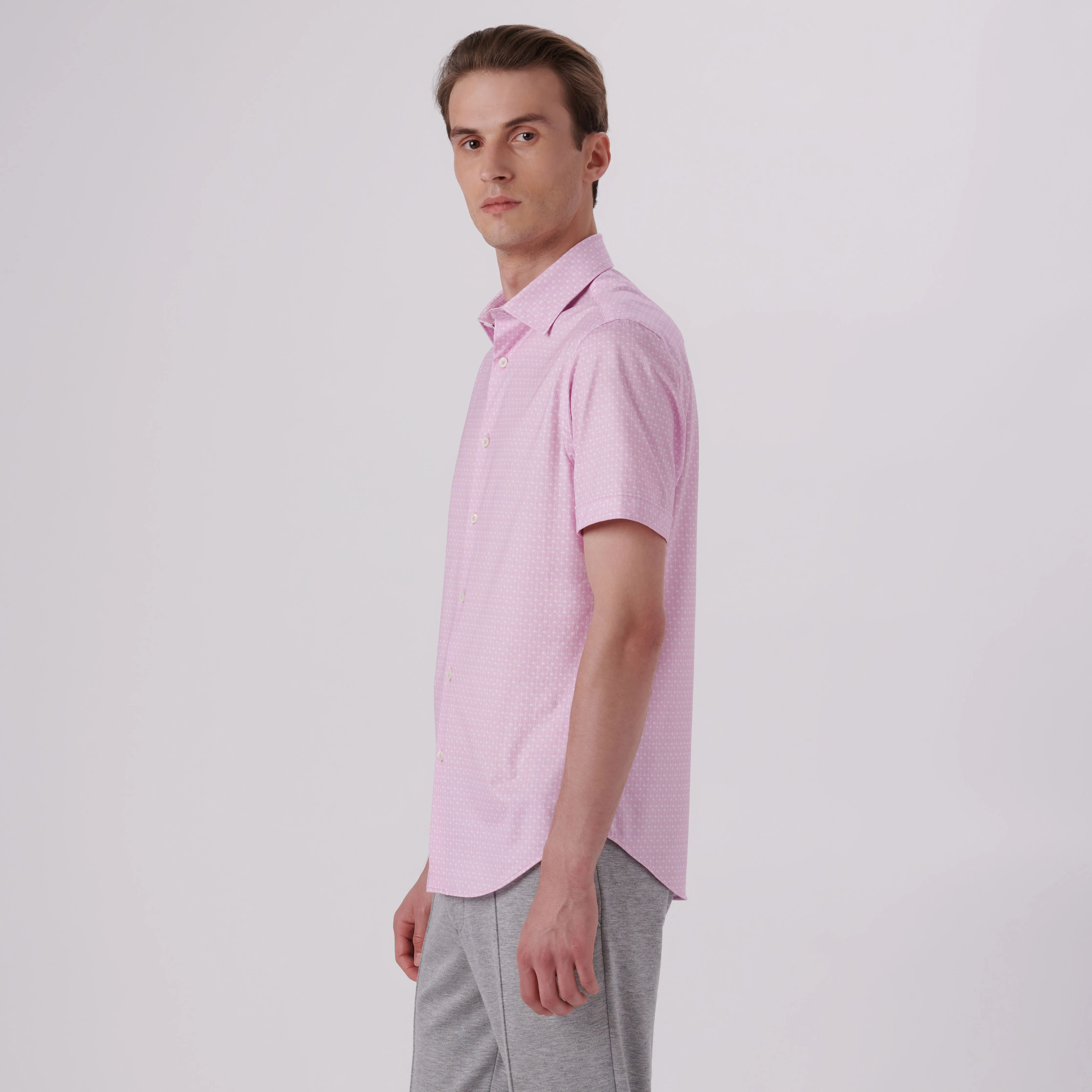 Miles Palm Tree Print OoohCotton Short Sleeve Shirt sold by Bugatchi product image thumbnail 3