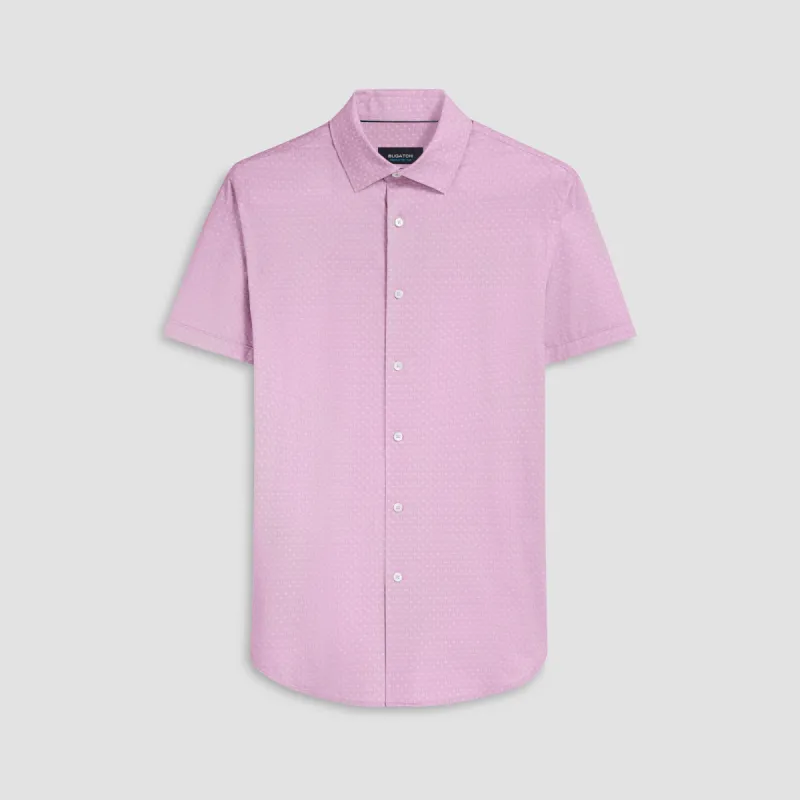 Miles Palm Tree Print OoohCotton Short Sleeve Shirt sold by Bugatchi