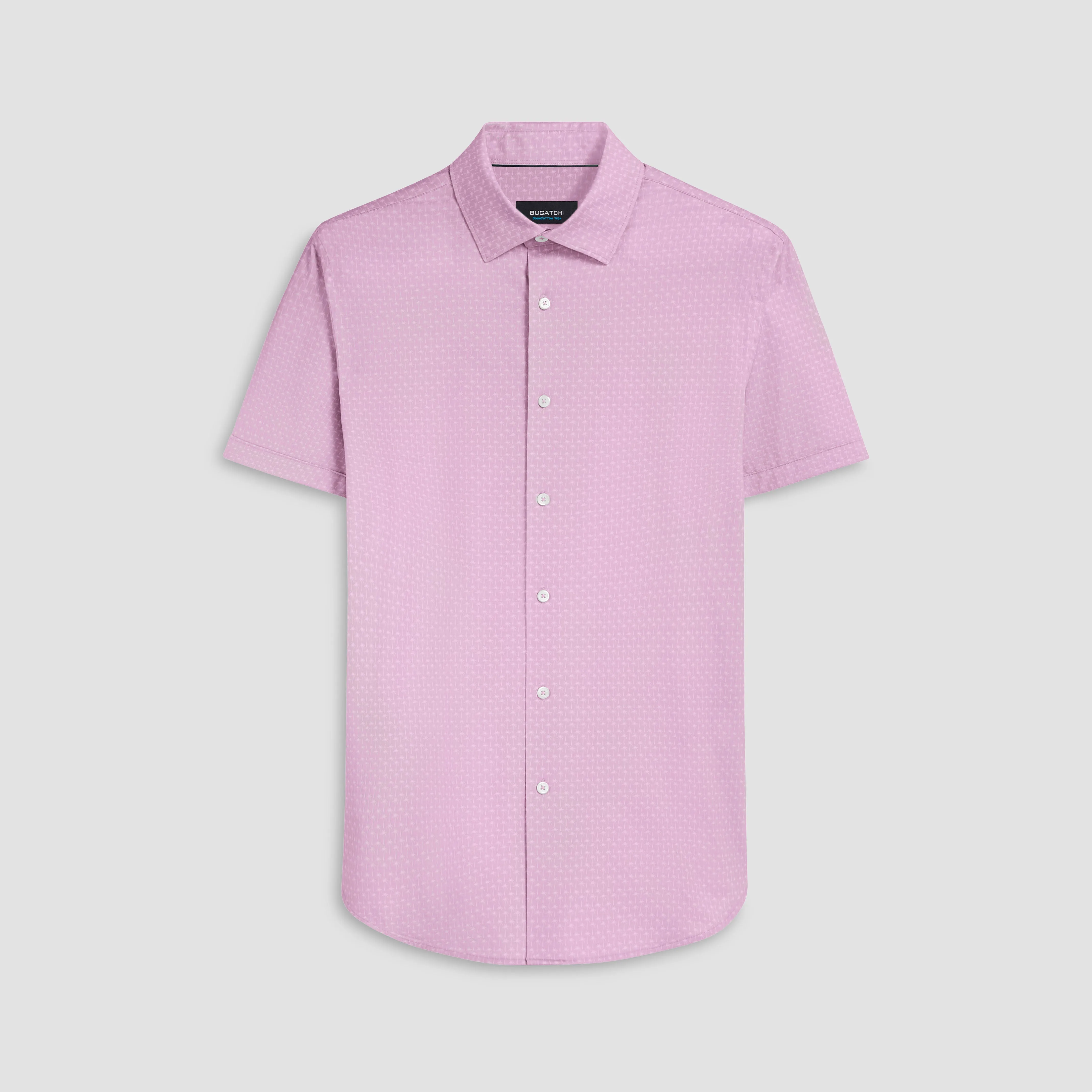 Miles Palm Tree Print OoohCotton Short Sleeve Shirt sold by Bugatchi