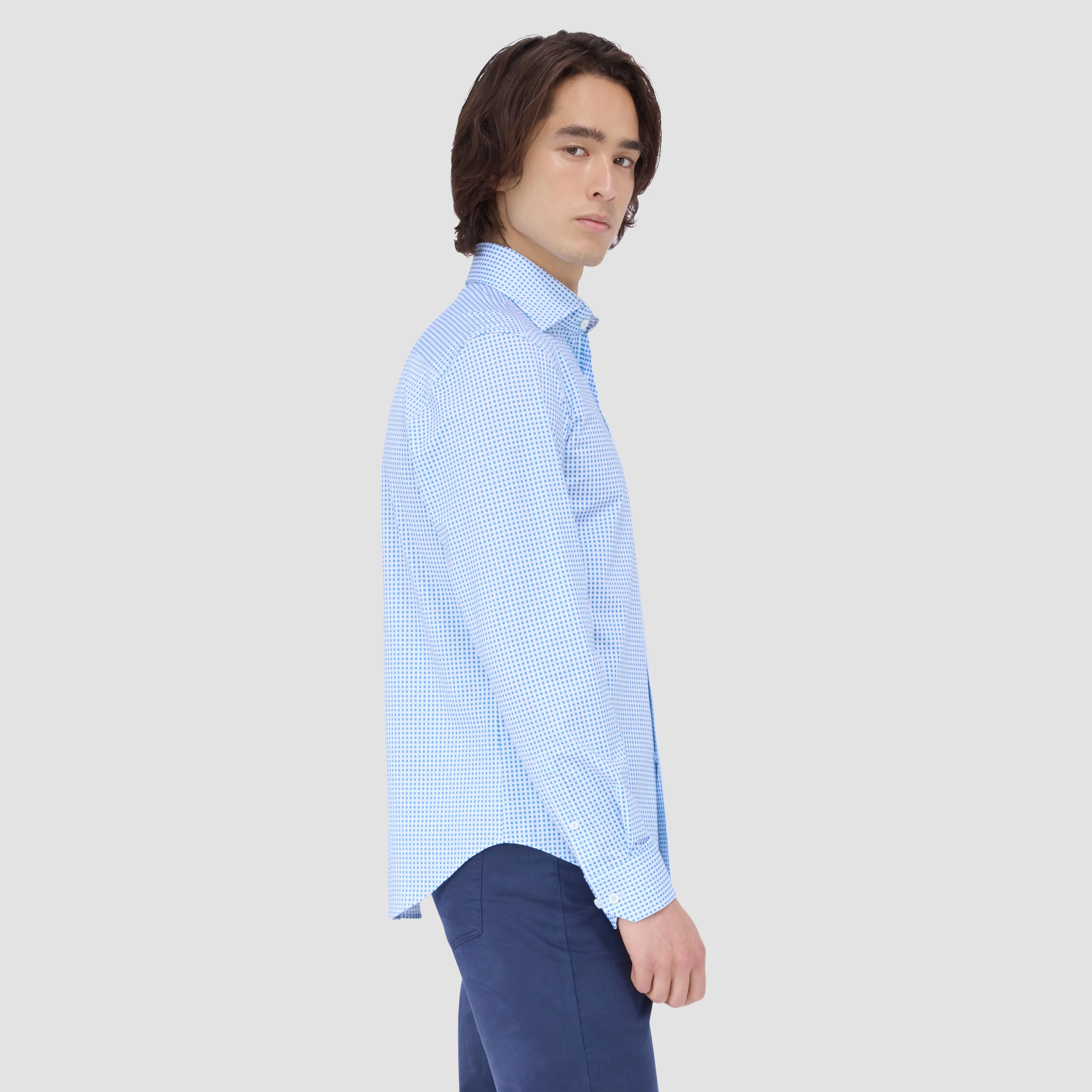 Devon Pin Check OoohCotton Shirt sold by Bugatchi product image thumbnail 3