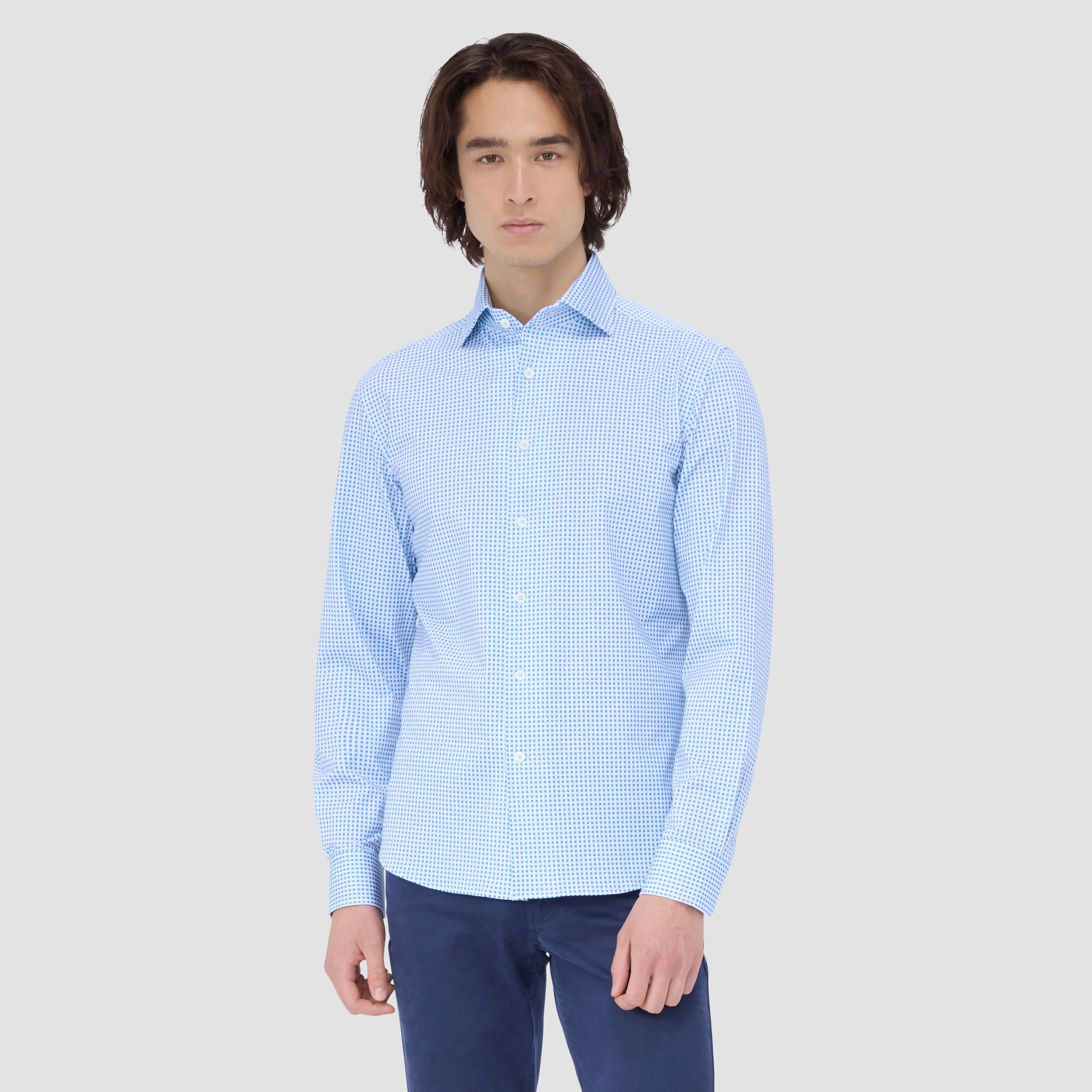 Devon Pin Check OoohCotton Shirt sold by Bugatchi product image thumbnail 2