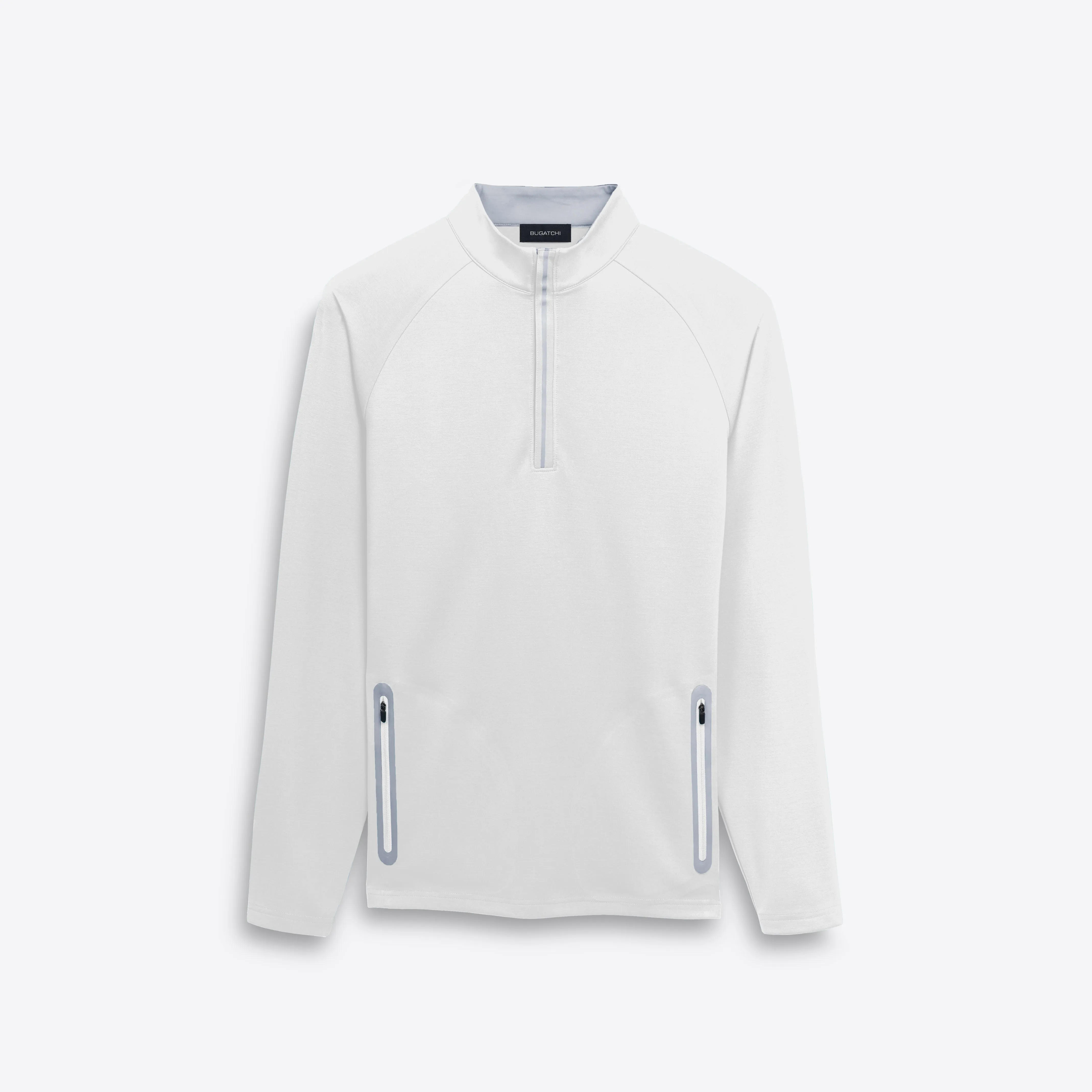 Solid Quarter Zip Mock Neck Pullover sold by Bugatchi