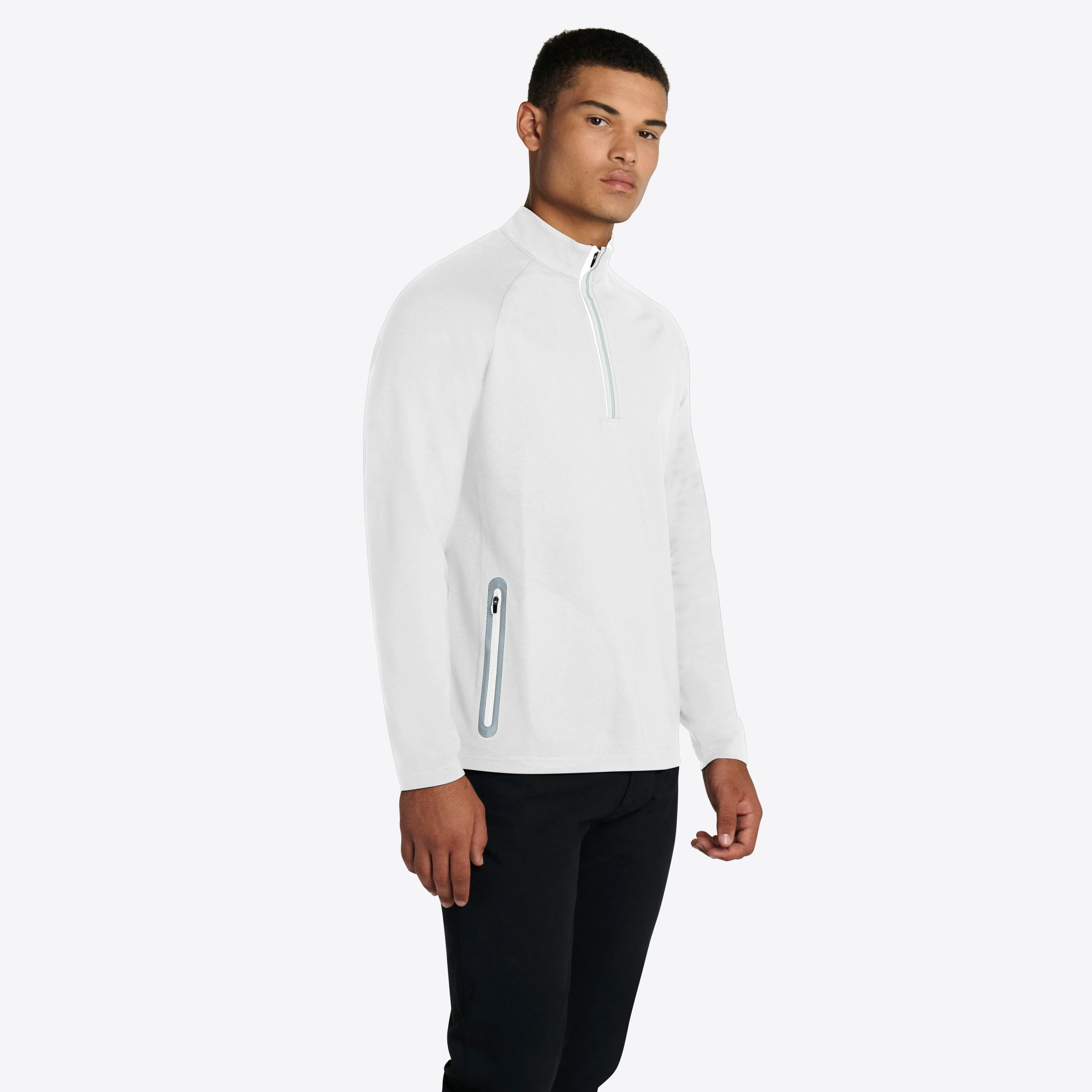 Solid Quarter Zip Mock Neck Pullover sold by Bugatchi product image thumbnail 3