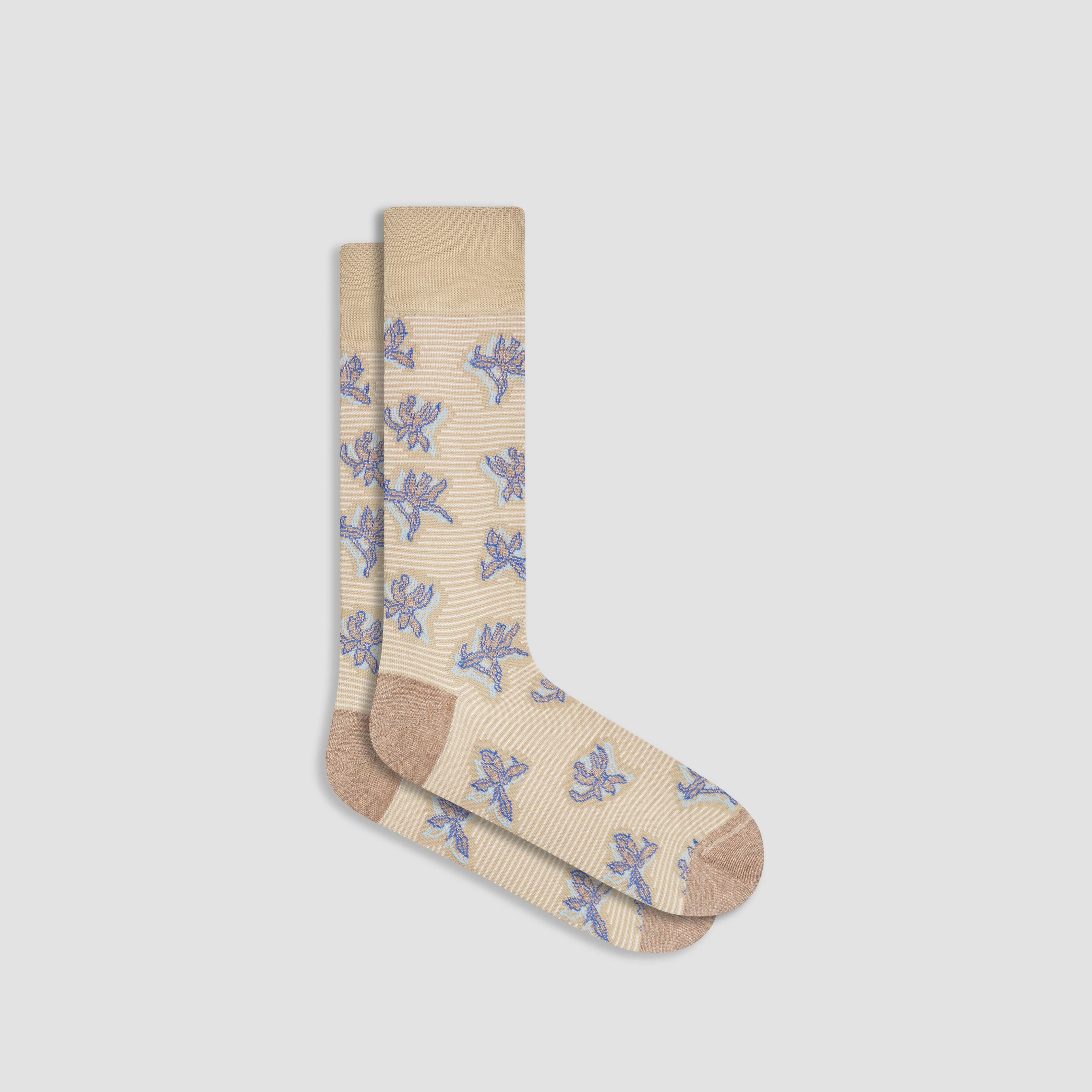 Striped Floral Mid-Calf Socks sold by Bugatchi