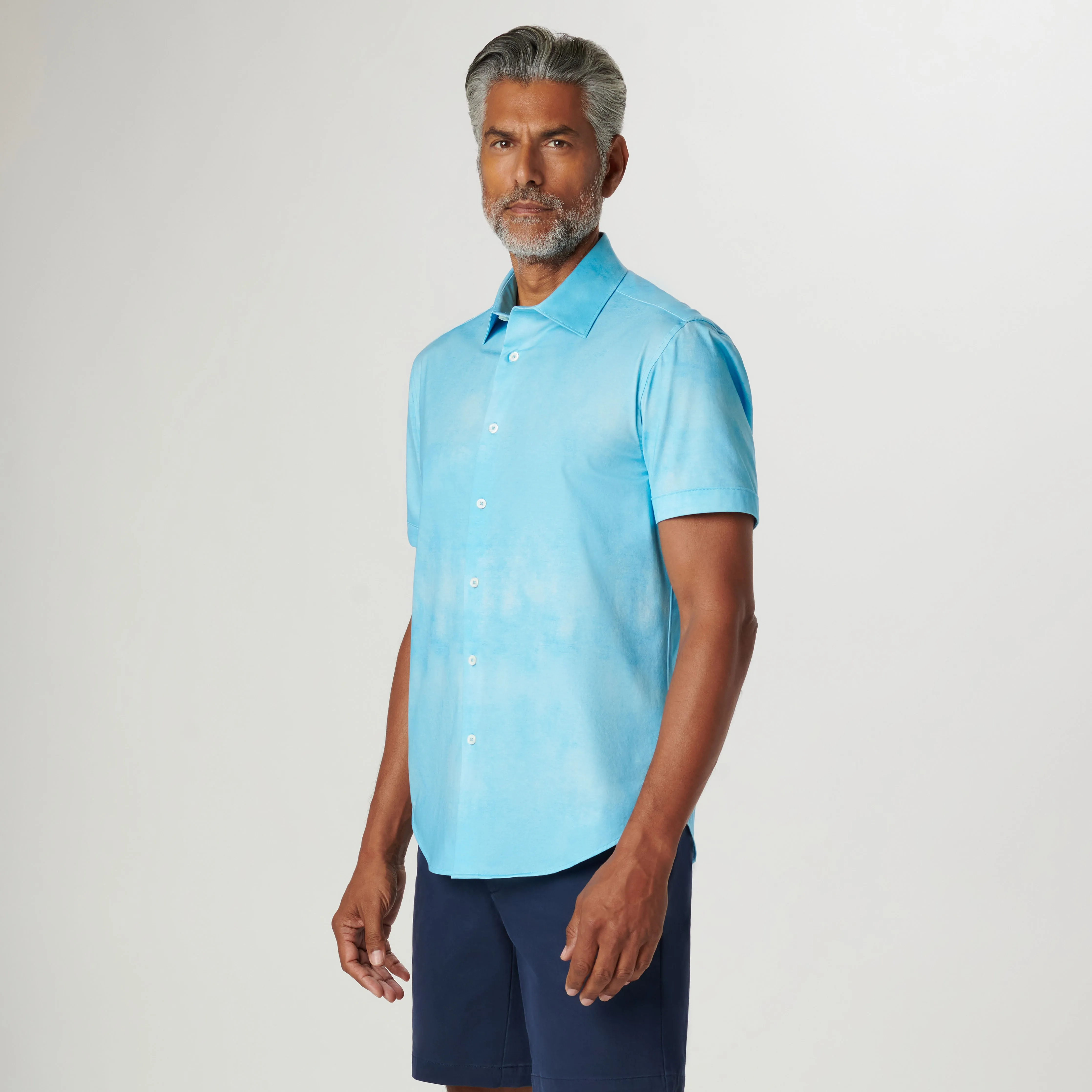 Miles Ombre OoohCotton Short Sleeve Shirt sold by Bugatchi product image thumbnail 4