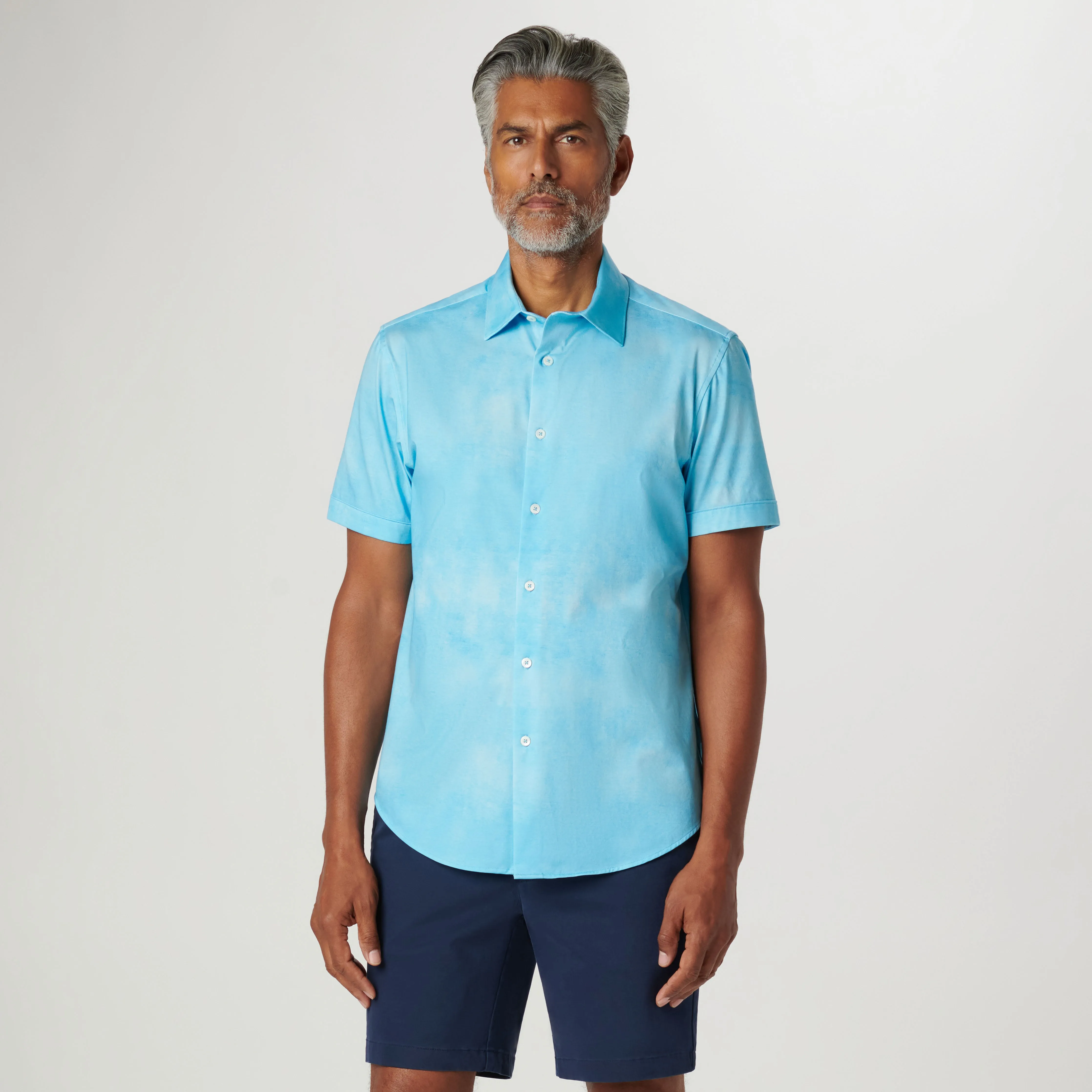 Miles Ombre OoohCotton Short Sleeve Shirt sold by Bugatchi product image thumbnail 3