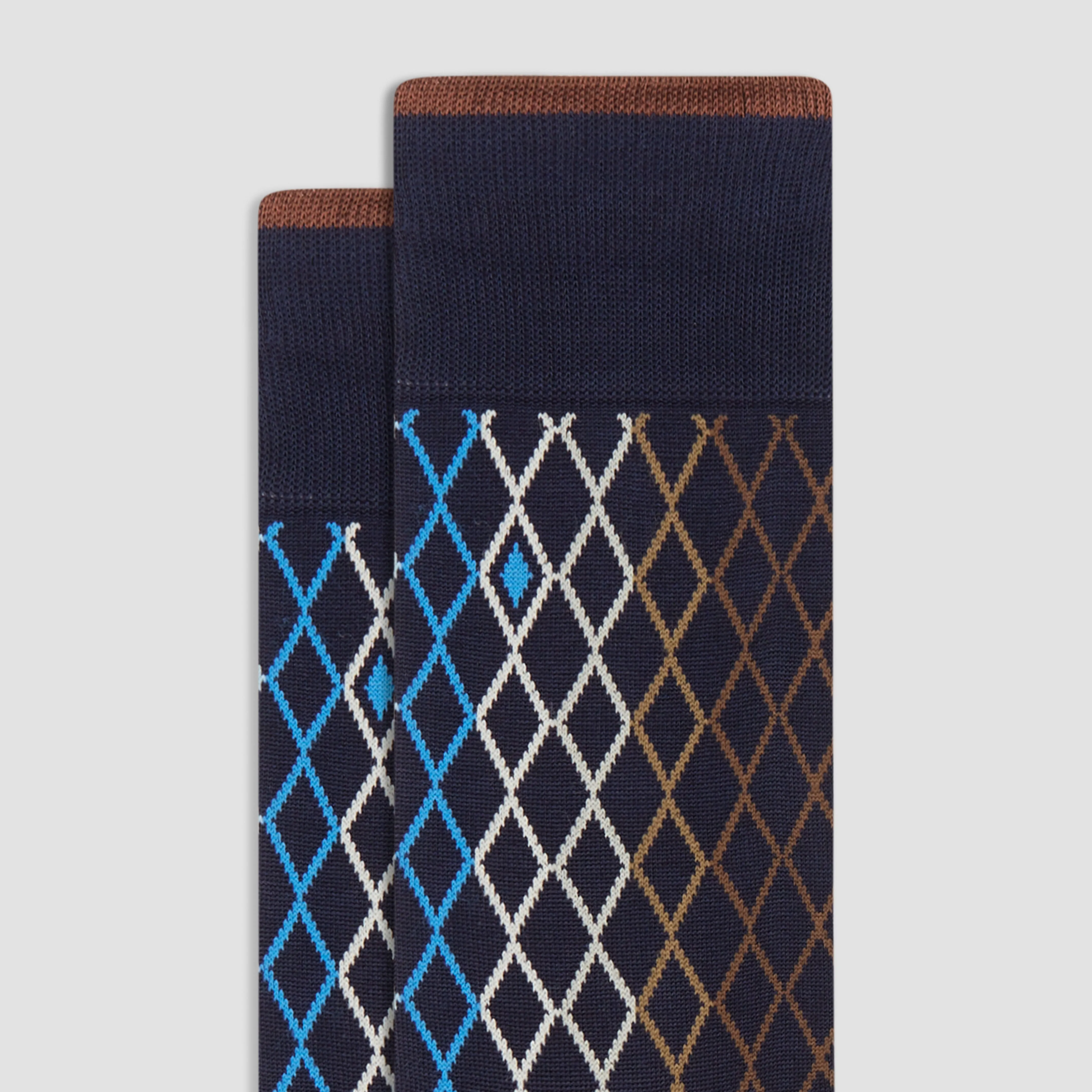 Diamond Check Mid-Calf Socks sold by Bugatchi product image thumbnail 2