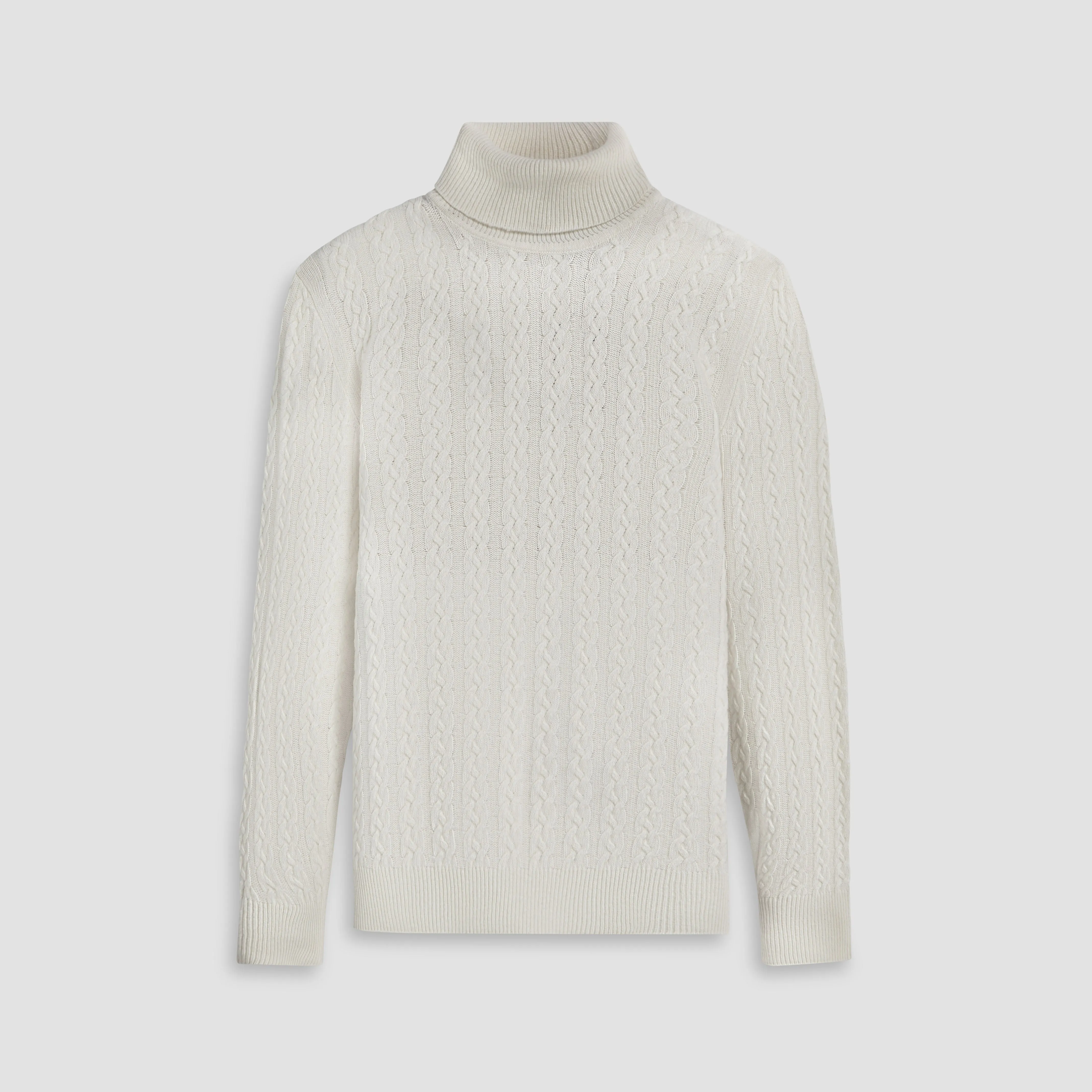 Solid Cable Turtleneck Sweater sold by Bugatchi