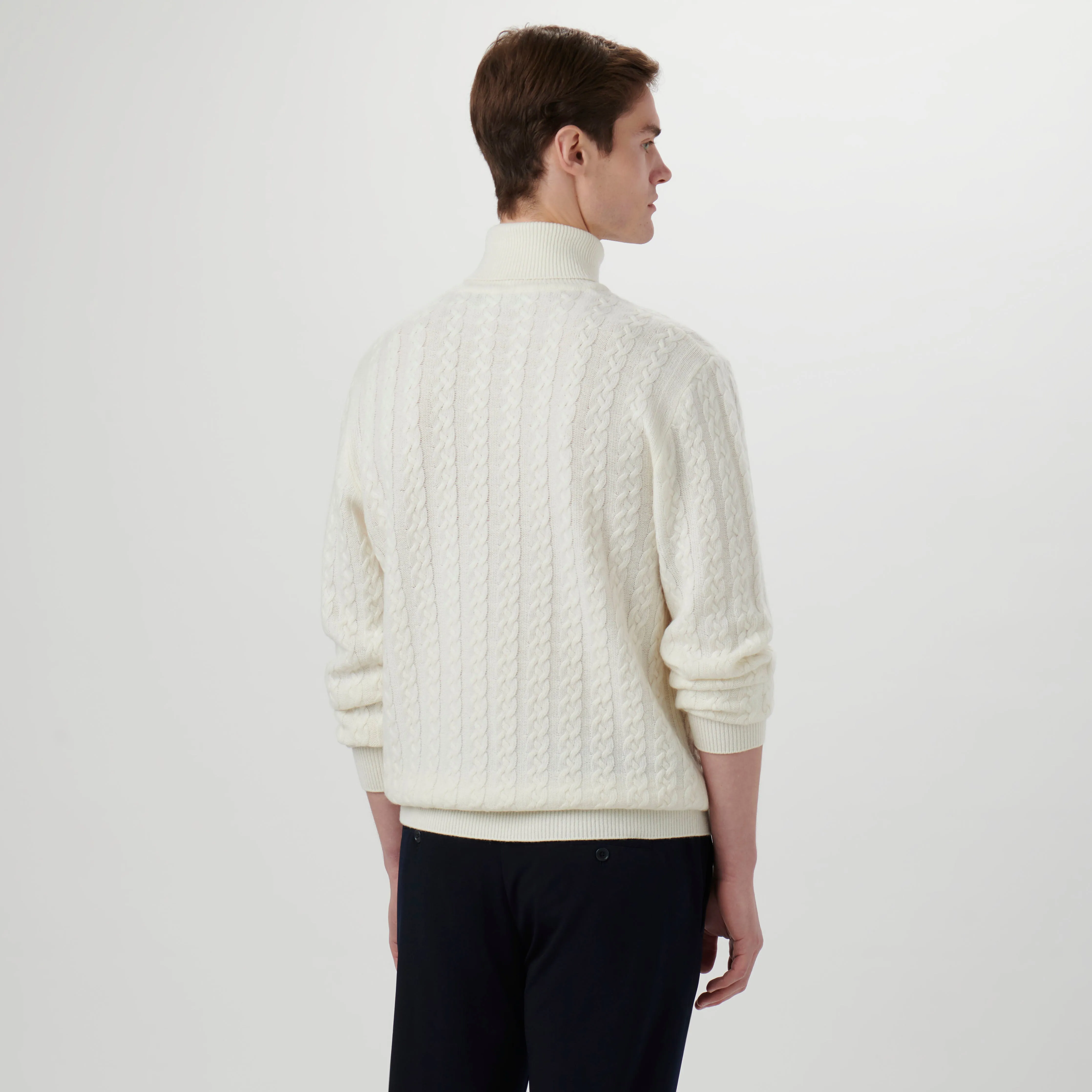 Solid Cable Turtleneck Sweater sold by Bugatchi product image thumbnail 4