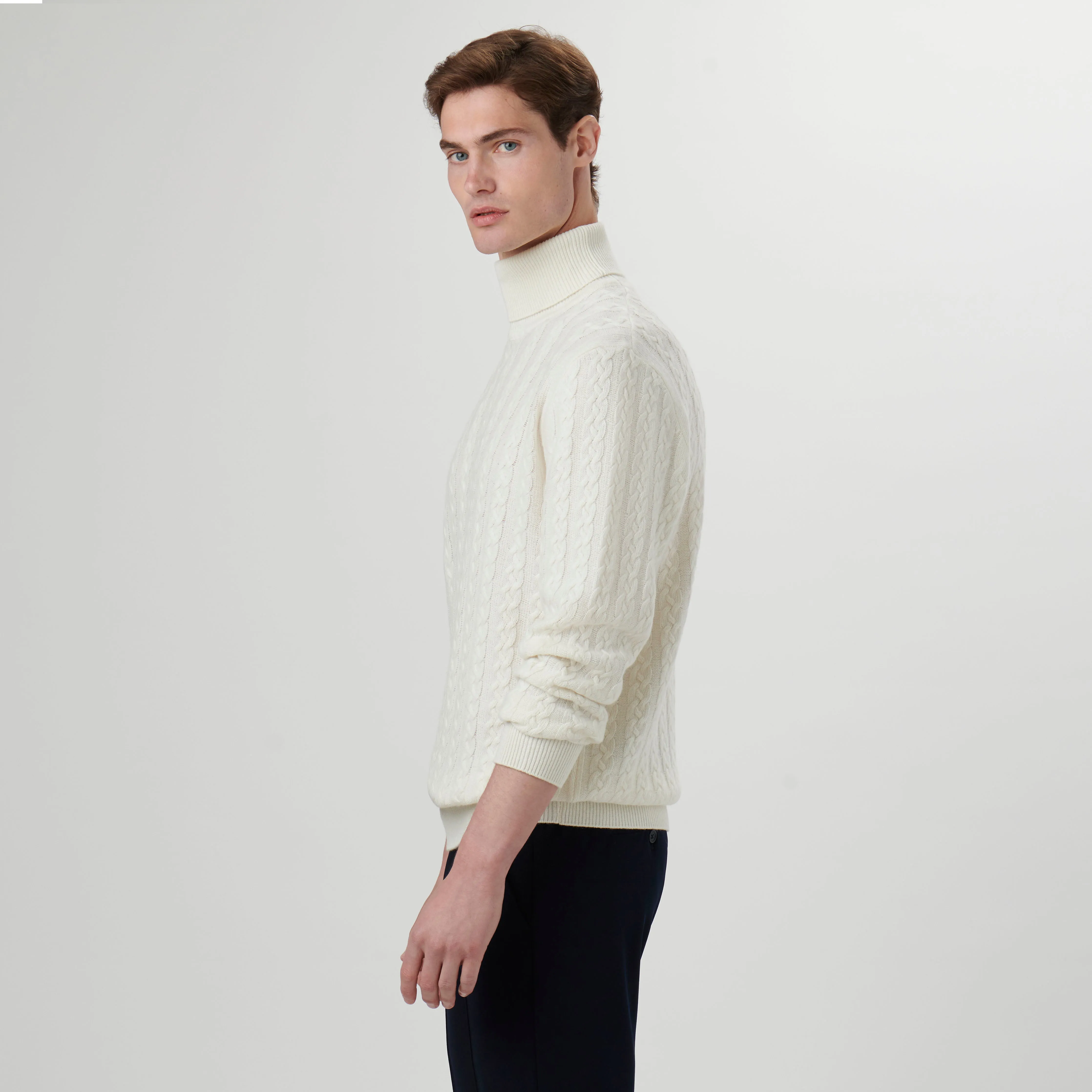 Solid Cable Turtleneck Sweater sold by Bugatchi product image thumbnail 3