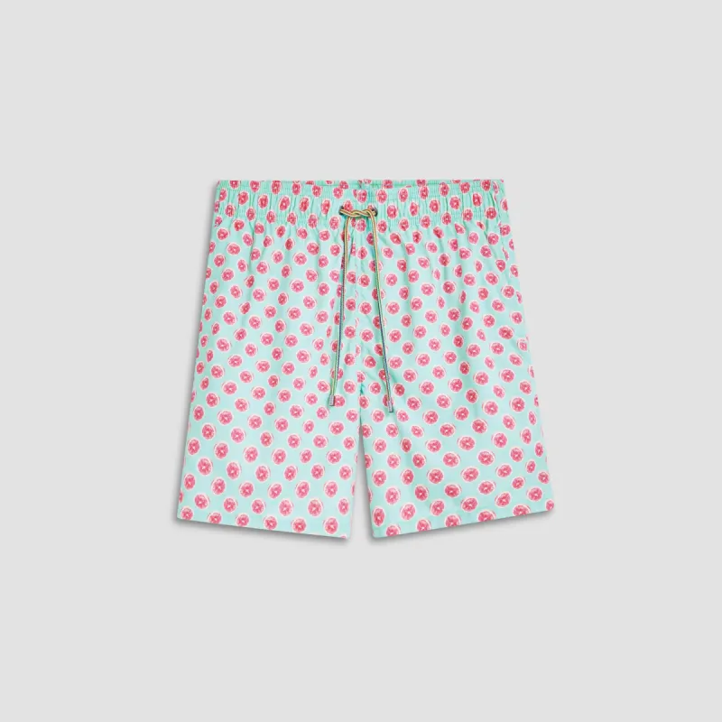 Cosmo Grapefruit Swim Trunks made by Bugatchi
