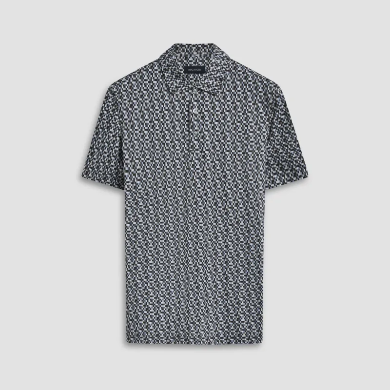 Victor Pixel Check OoohCotton Polo made by Bugatchi