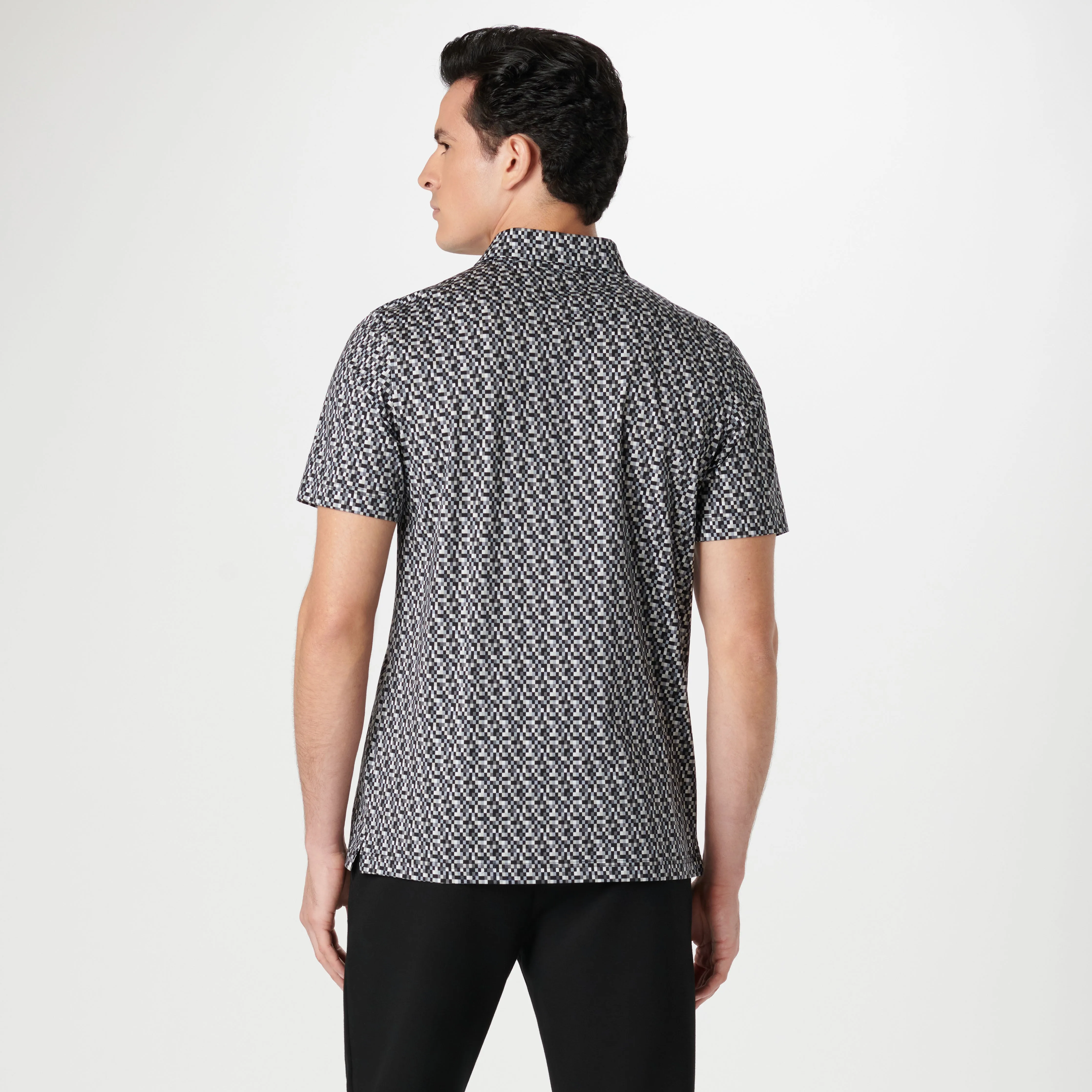 Victor Pixel Check OoohCotton Polo sold by Bugatchi product image thumbnail 4