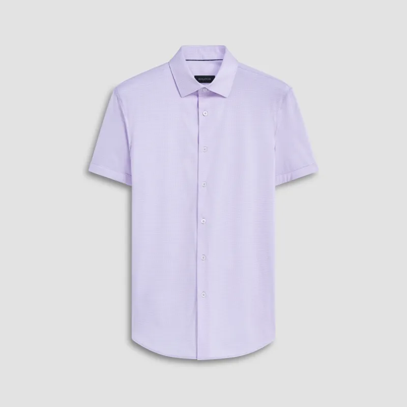 Miles Pin Dot OoohCotton Short Sleeve Shirt sold by Bugatchi