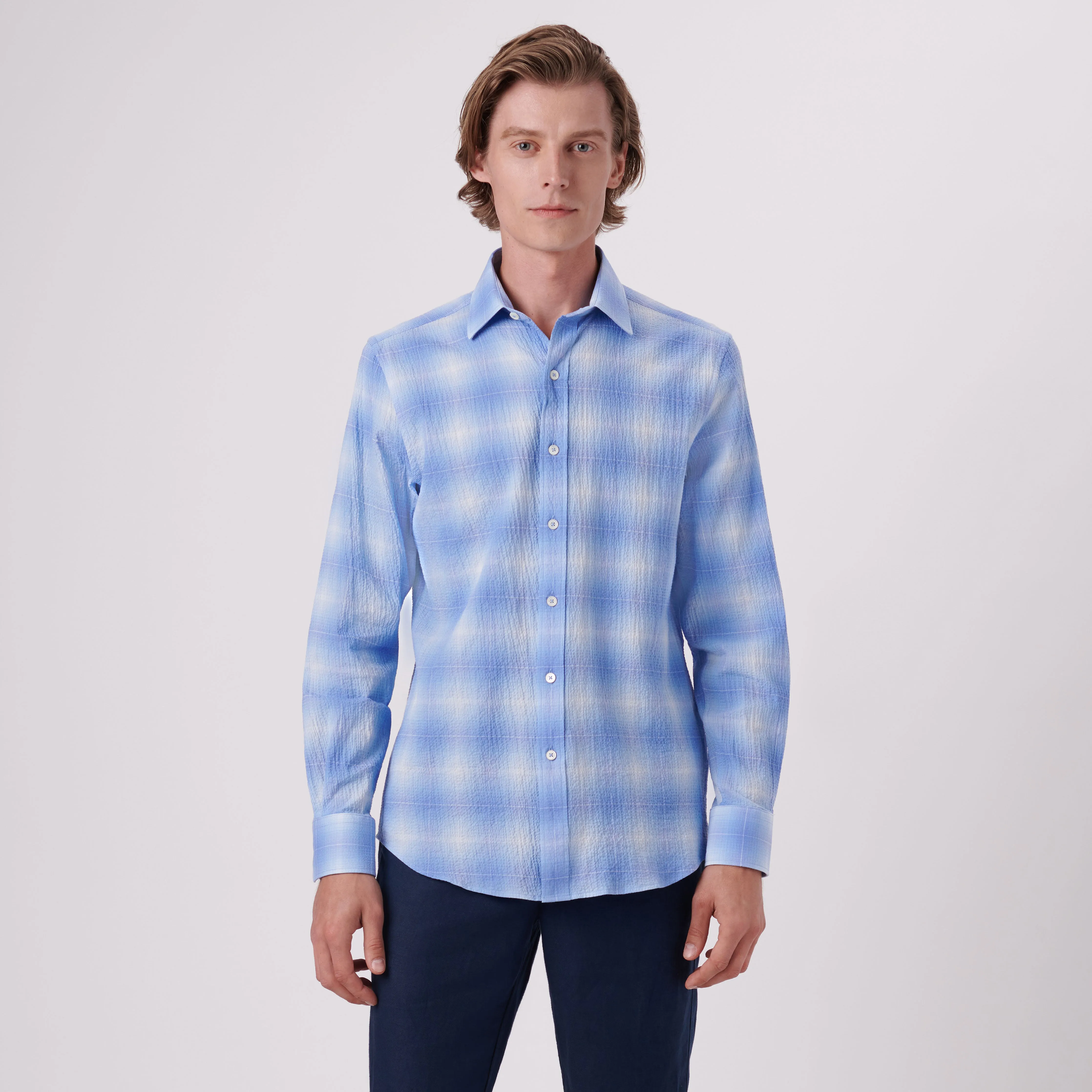 Julian Windowpane Check Shirt sold by Bugatchi product image thumbnail 2