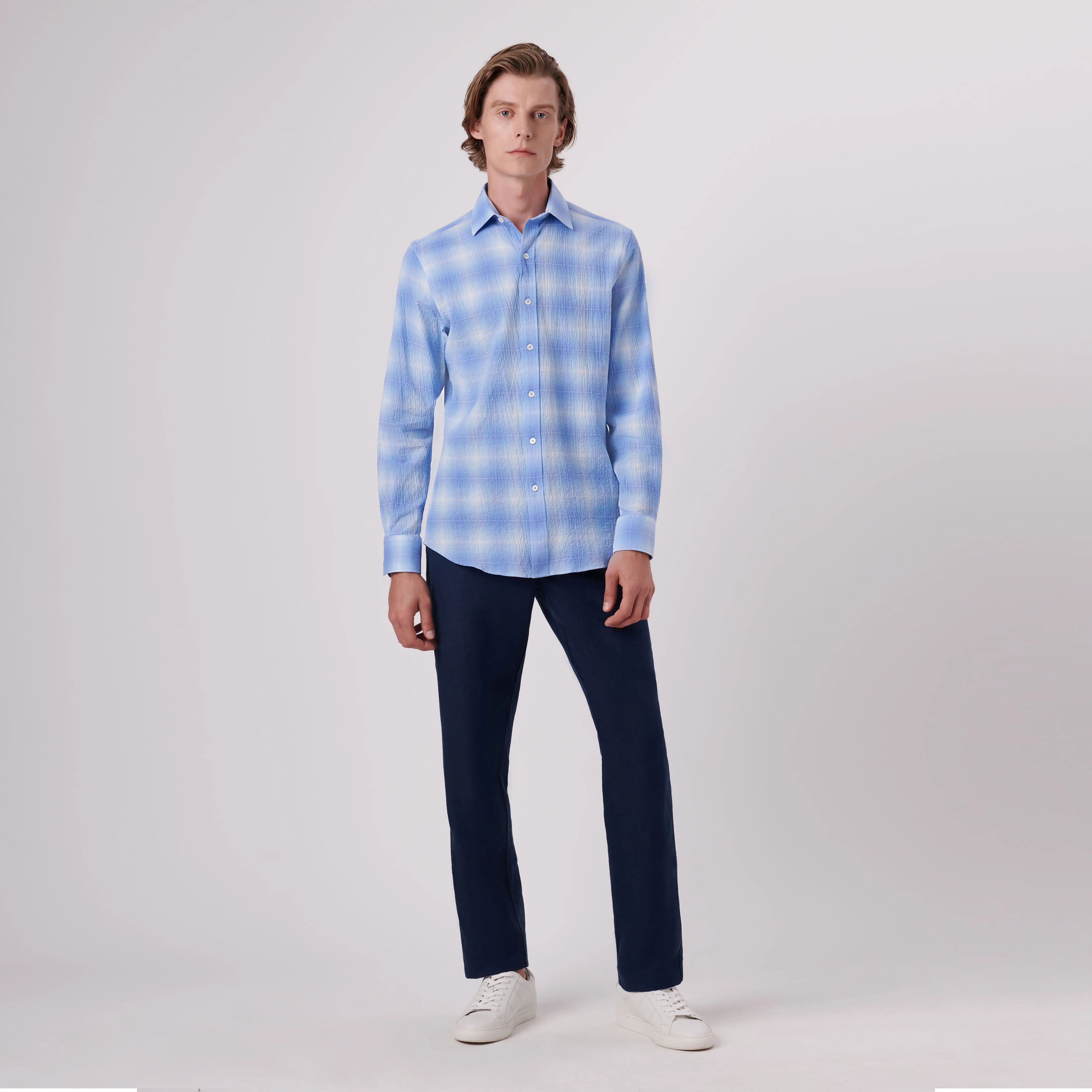 Julian Windowpane Check Shirt sold by Bugatchi product image thumbnail 5