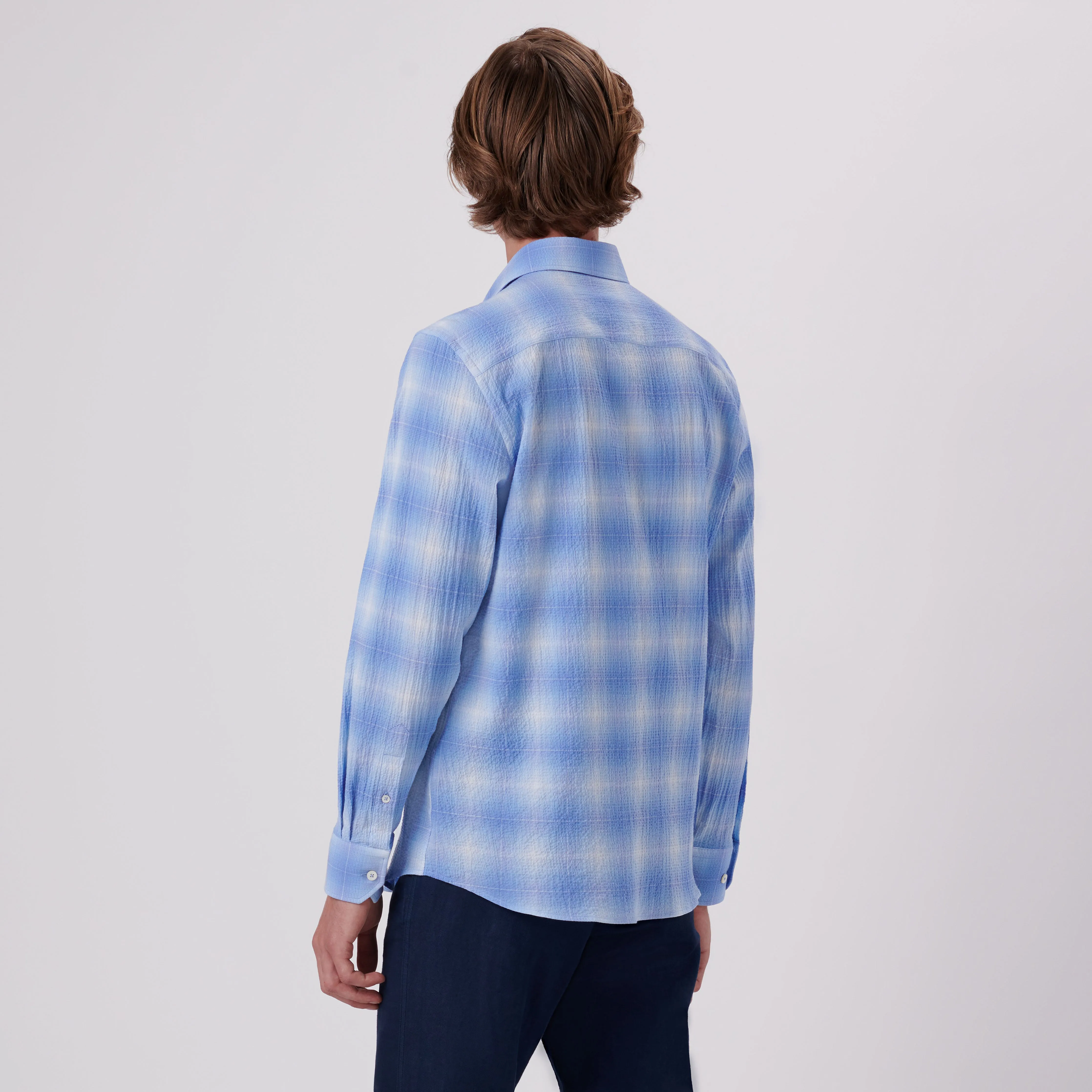 Julian Windowpane Check Shirt sold by Bugatchi product image thumbnail 4