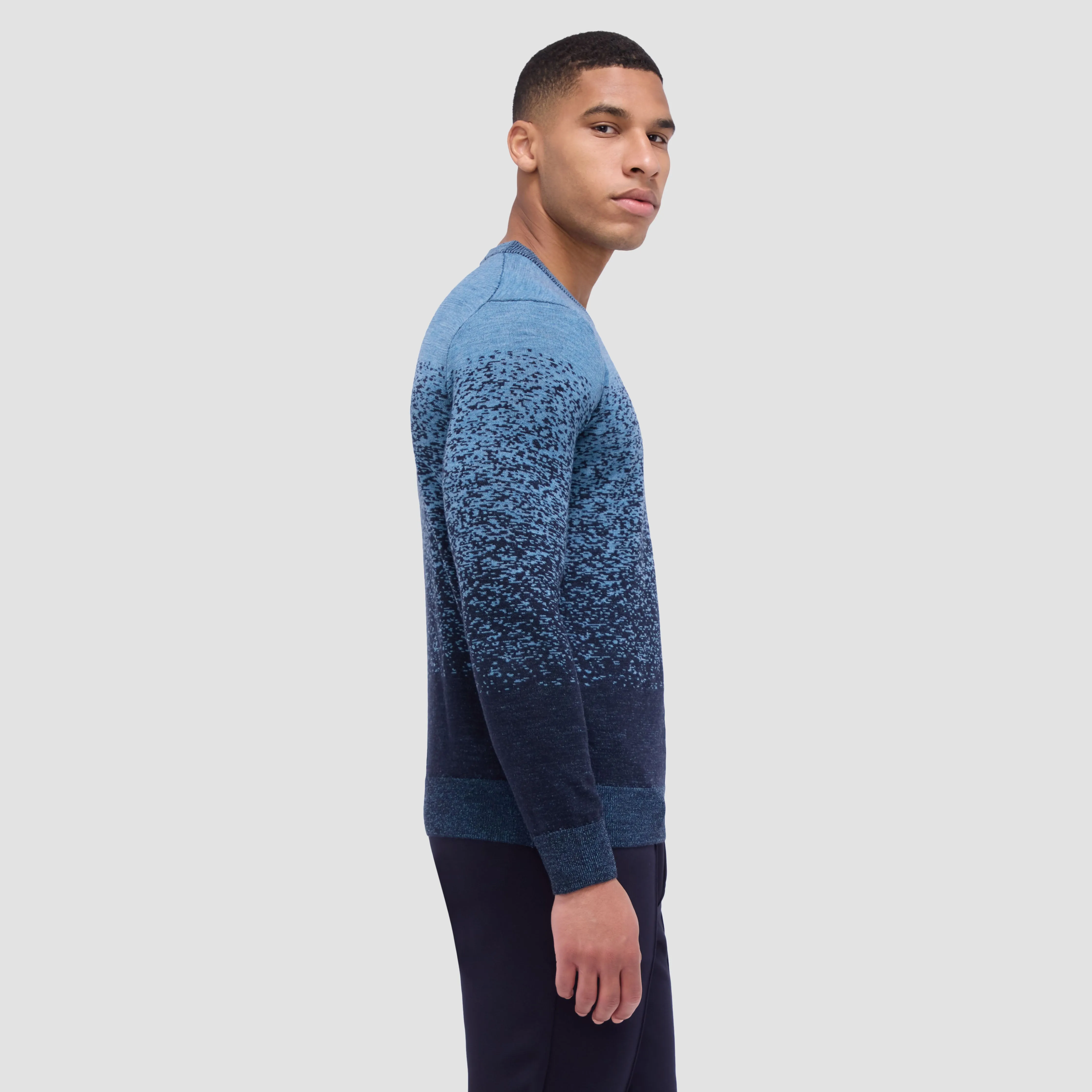 Bicolor Crew Neck Sweater sold by Bugatchi product image thumbnail 3
