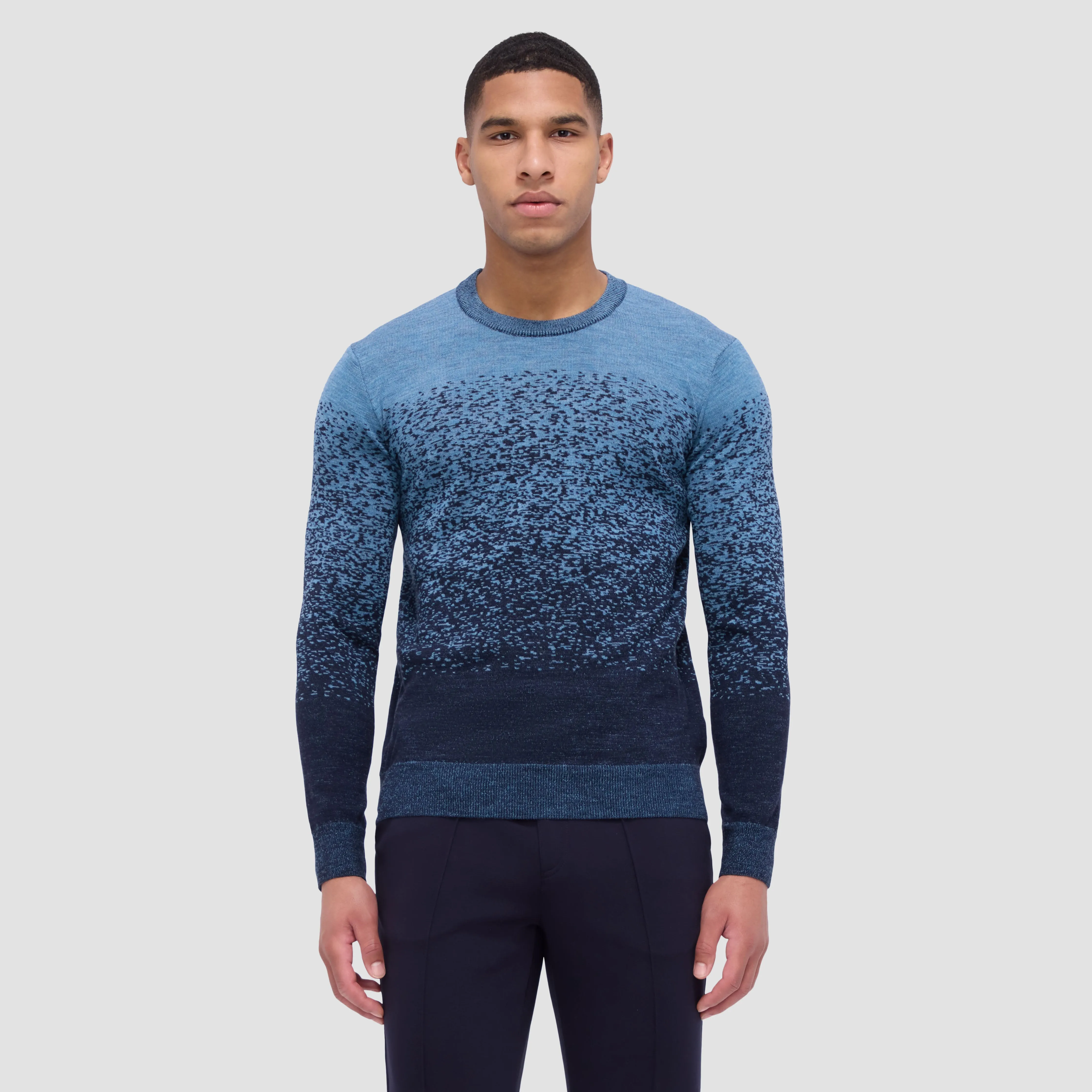 Bicolor Crew Neck Sweater sold by Bugatchi product image thumbnail 2