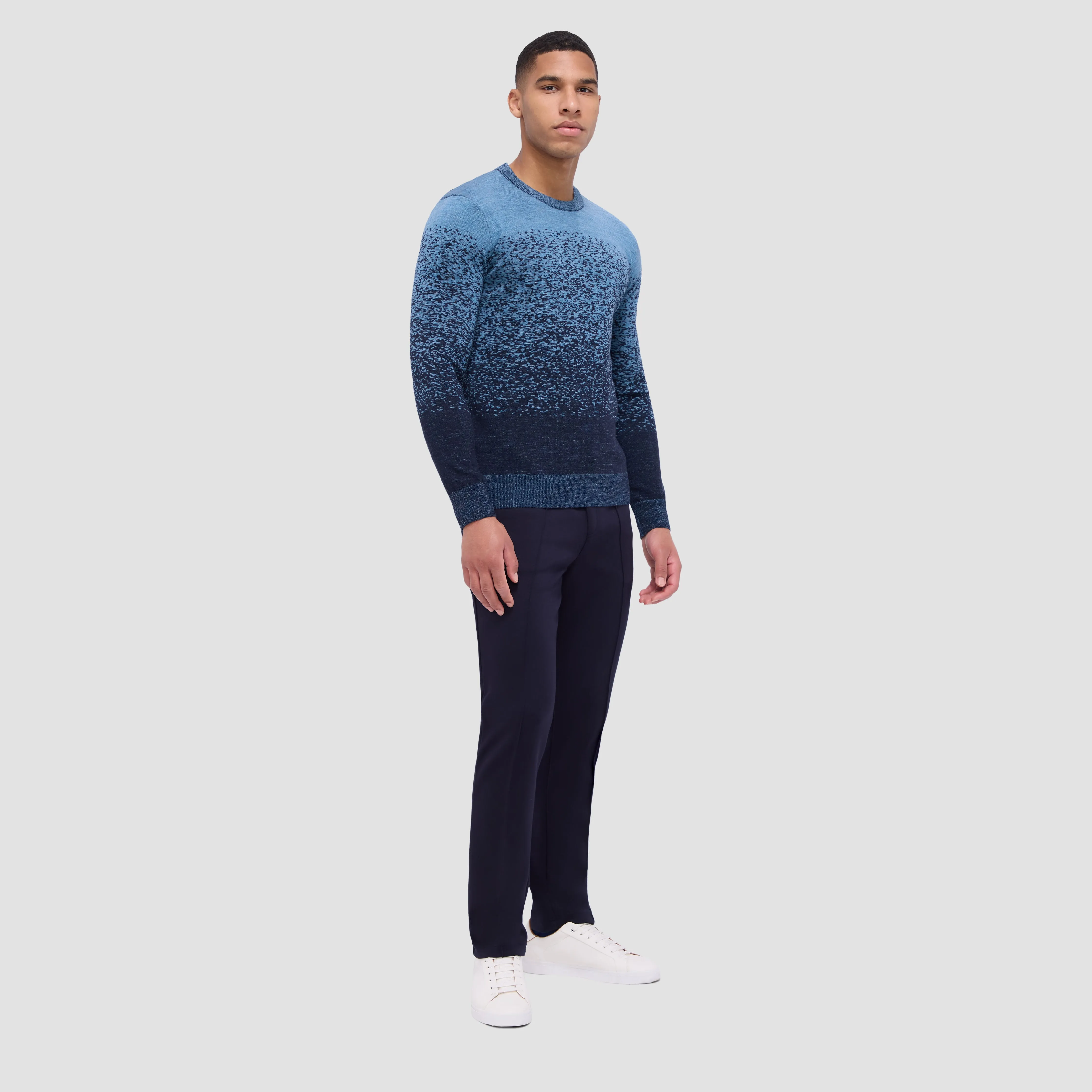 Bicolor Crew Neck Sweater sold by Bugatchi product image thumbnail 5