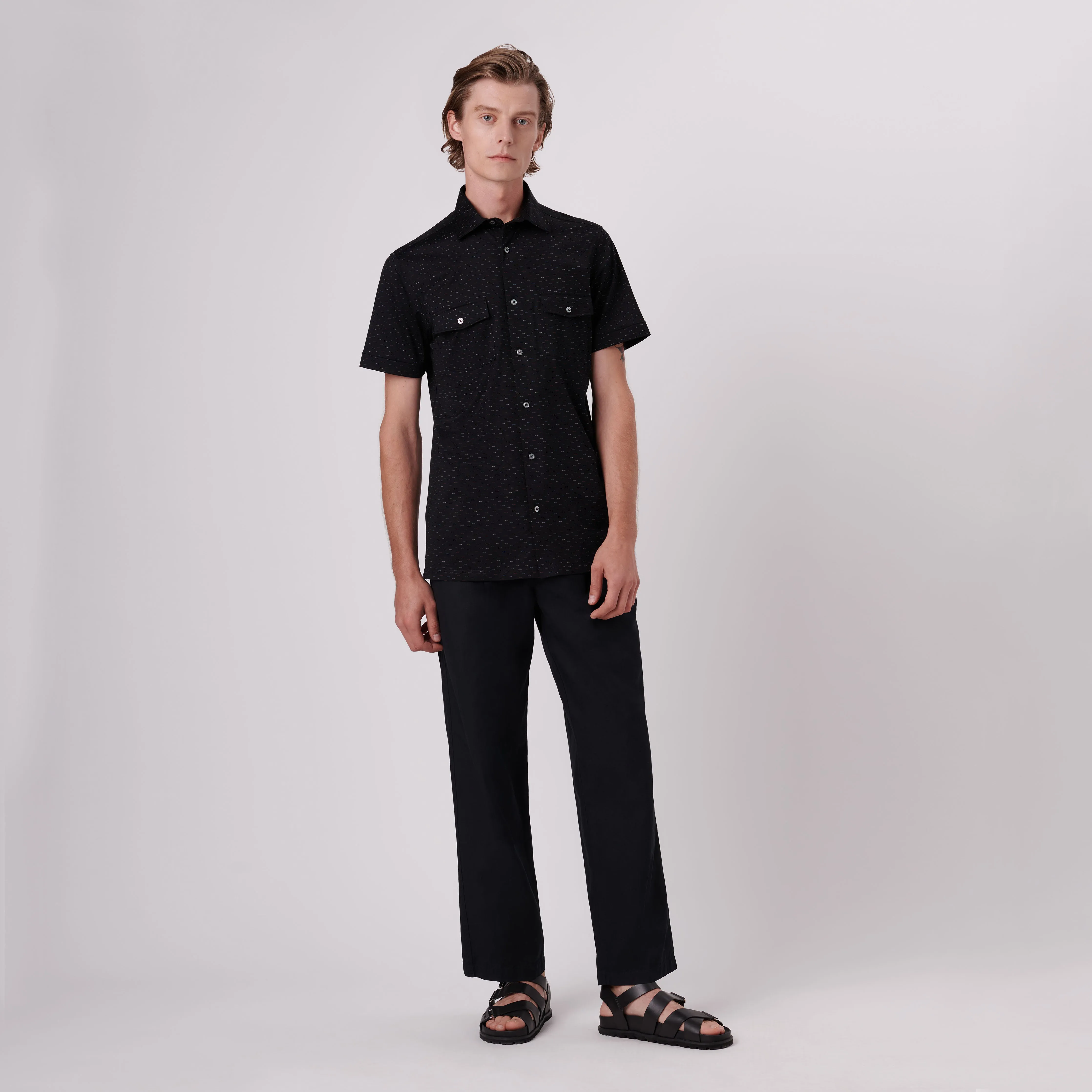 Milo Stitch Print OoohCotton Short Sleeve Shirt sold by Bugatchi product image thumbnail 5