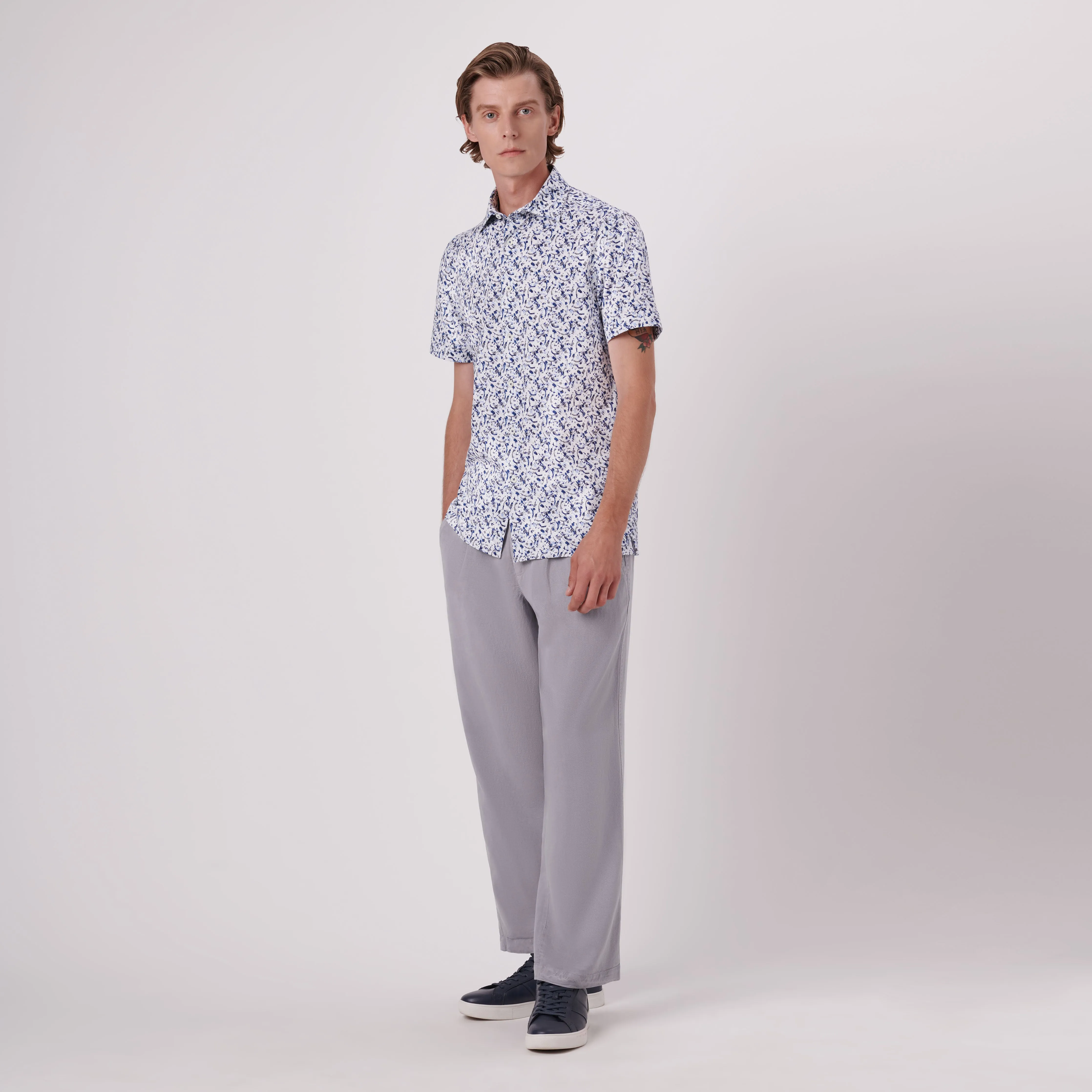 Milo Abstract Print OoohCotton Short Sleeve Shirt sold by Bugatchi product image thumbnail 5