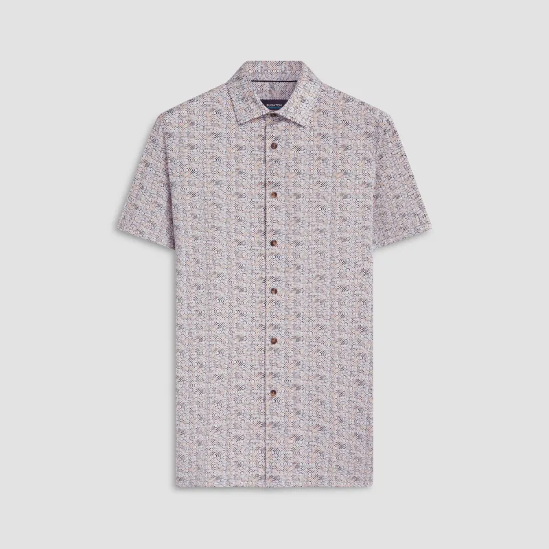 Milo Mosaic Print OoohCotton Short Sleeve Shirt sold by Bugatchi