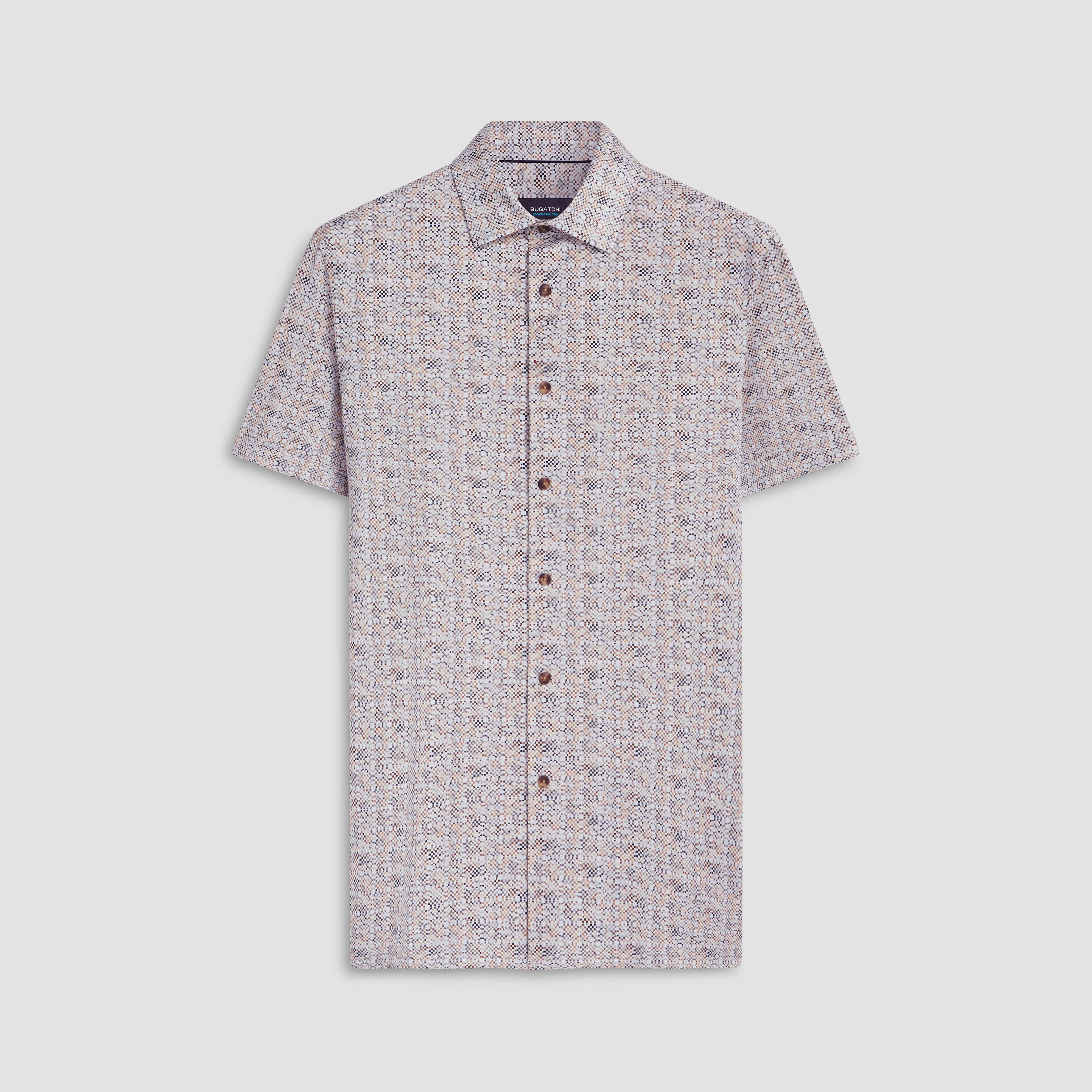 Milo Mosaic Print OoohCotton Short Sleeve Shirt sold by Bugatchi