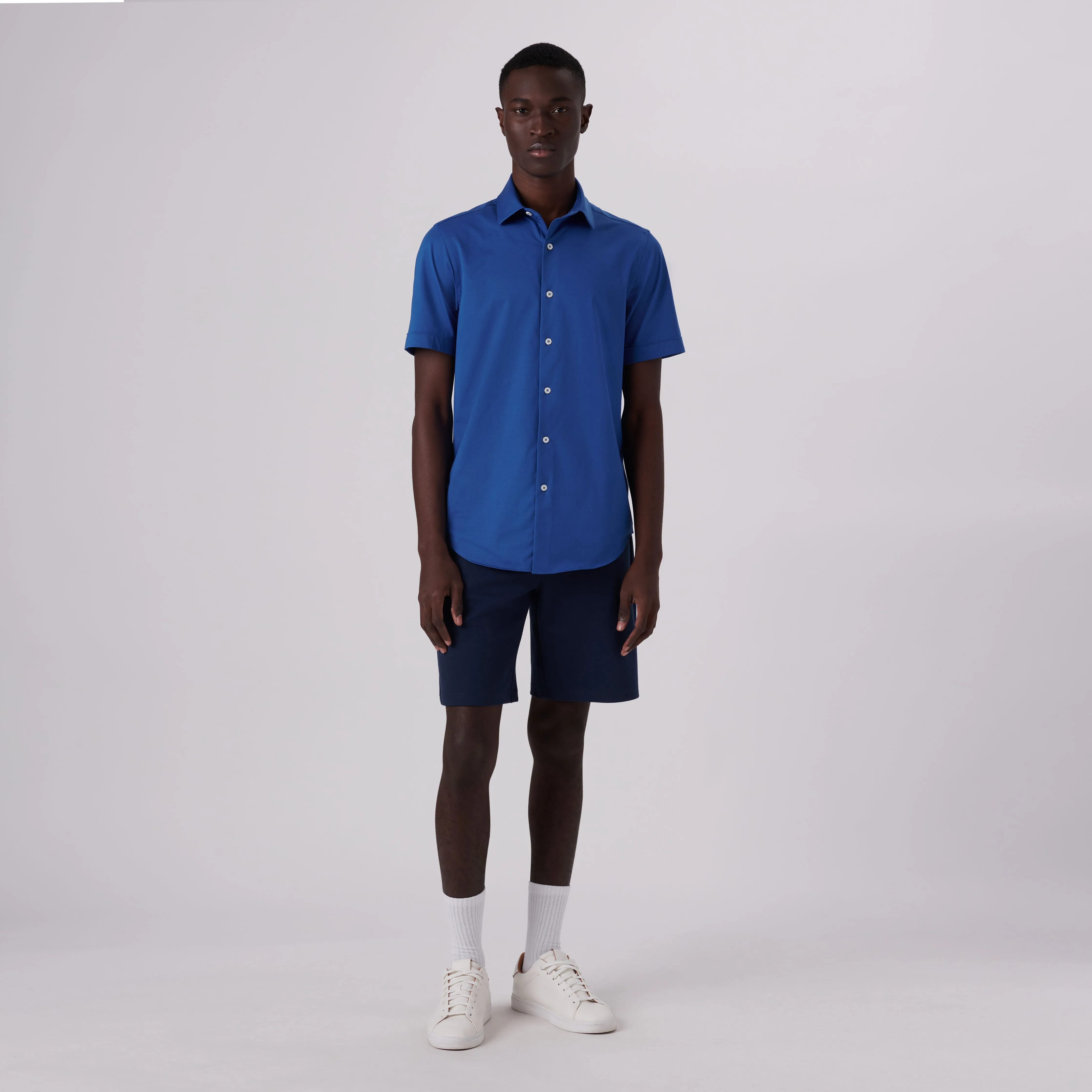 Miles Solid OoohCotton Short Sleeve Shirt sold by Bugatchi product image thumbnail 5