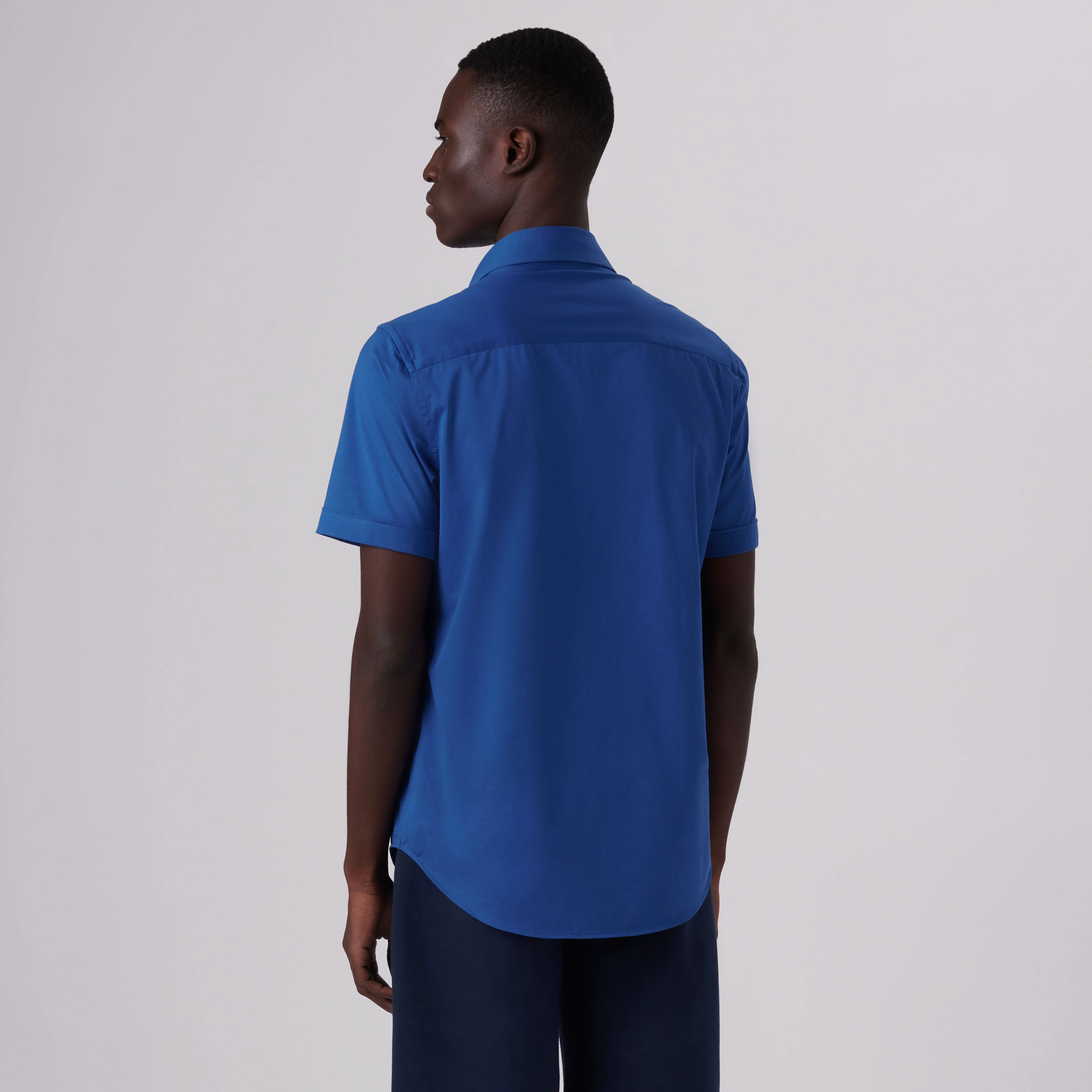 Miles Solid OoohCotton Short Sleeve Shirt sold by Bugatchi product image thumbnail 4