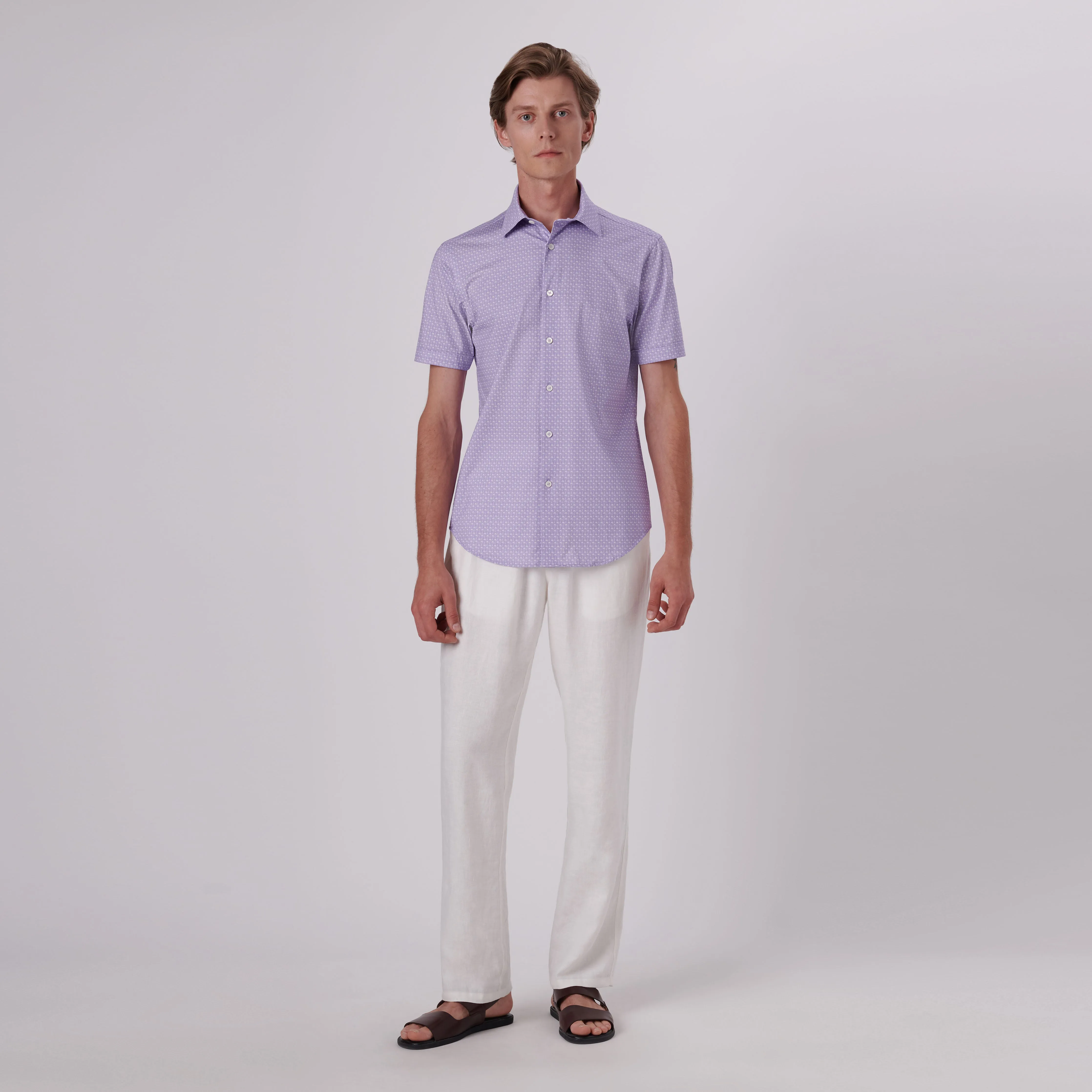 Miles Palm Tree Print OoohCotton Short Sleeve Shirt sold by Bugatchi product image thumbnail 5