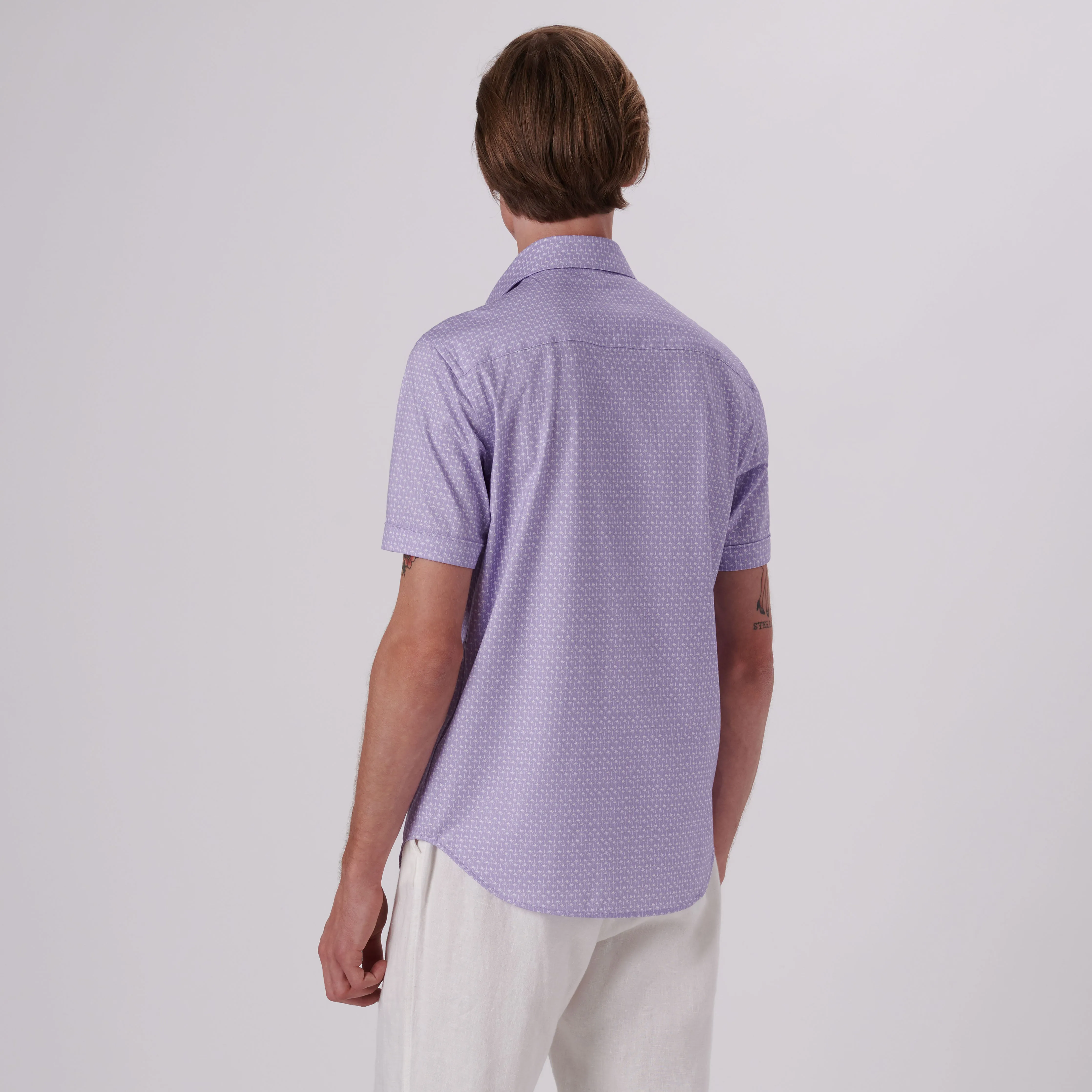 Miles Palm Tree Print OoohCotton Short Sleeve Shirt sold by Bugatchi product image thumbnail 4