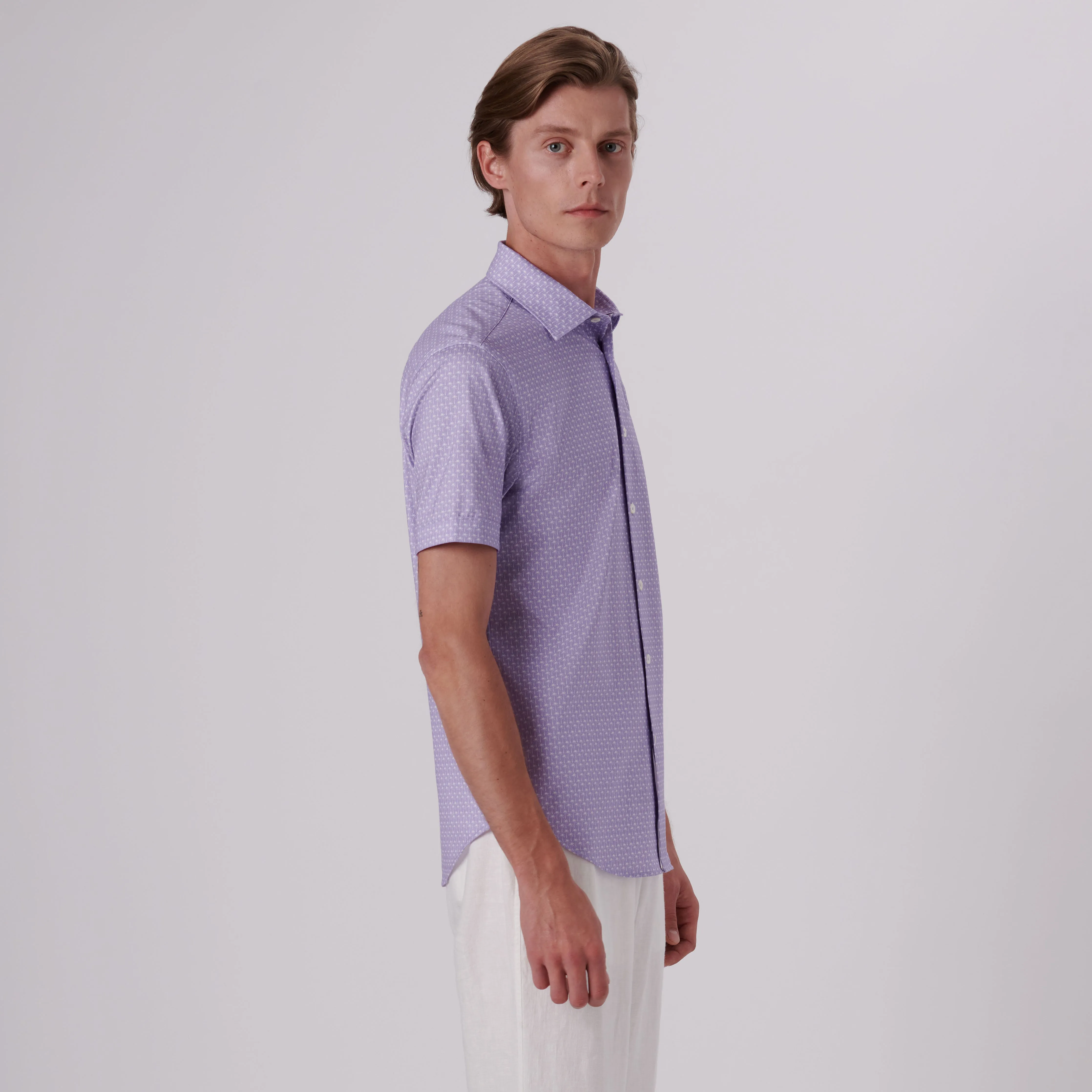 Miles Palm Tree Print OoohCotton Short Sleeve Shirt sold by Bugatchi product image thumbnail 3