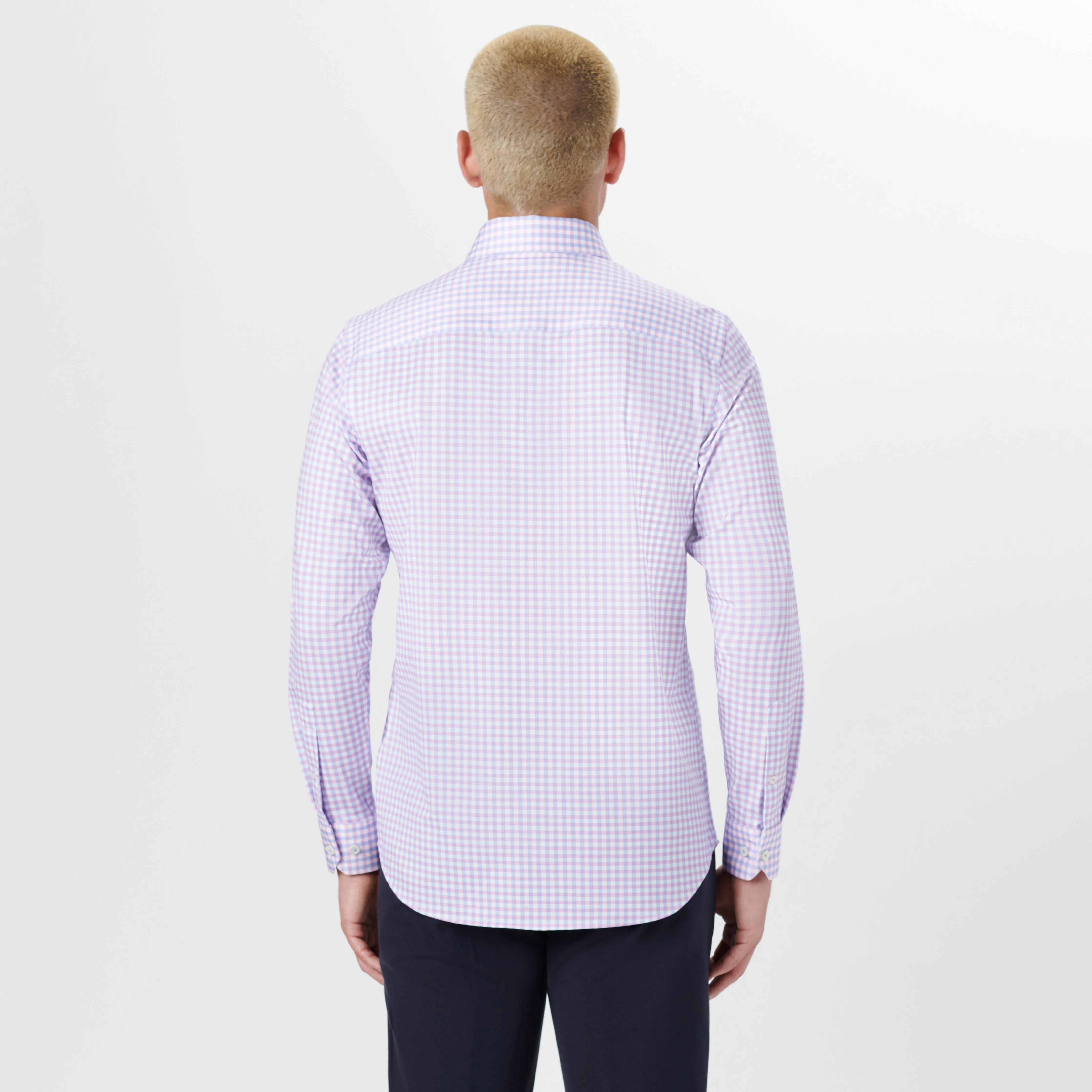 JAMES Gingham Check OoohCotton Twill Shirt sold by Bugatchi product image thumbnail 4