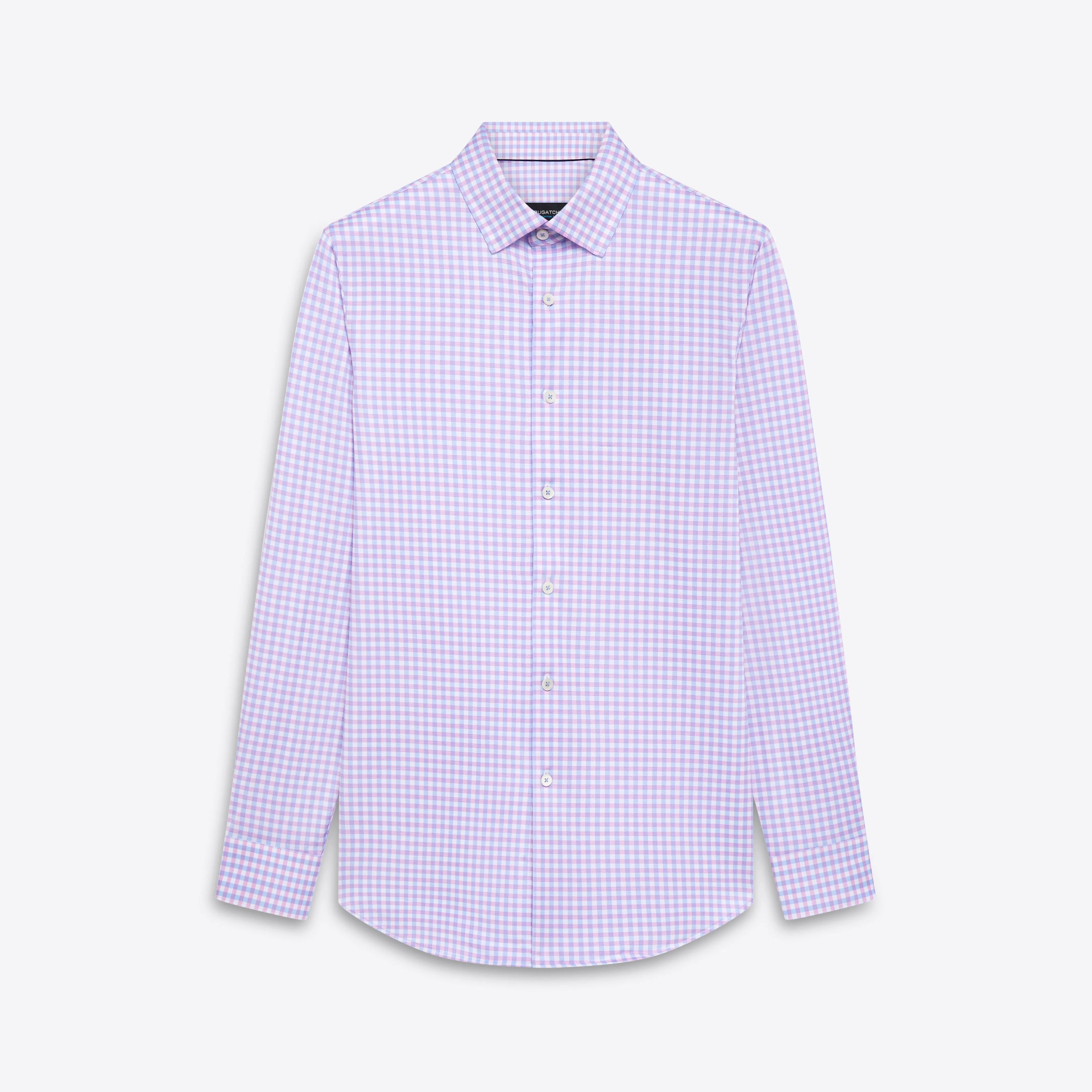 JAMES Gingham Check OoohCotton Twill Shirt sold by Bugatchi
