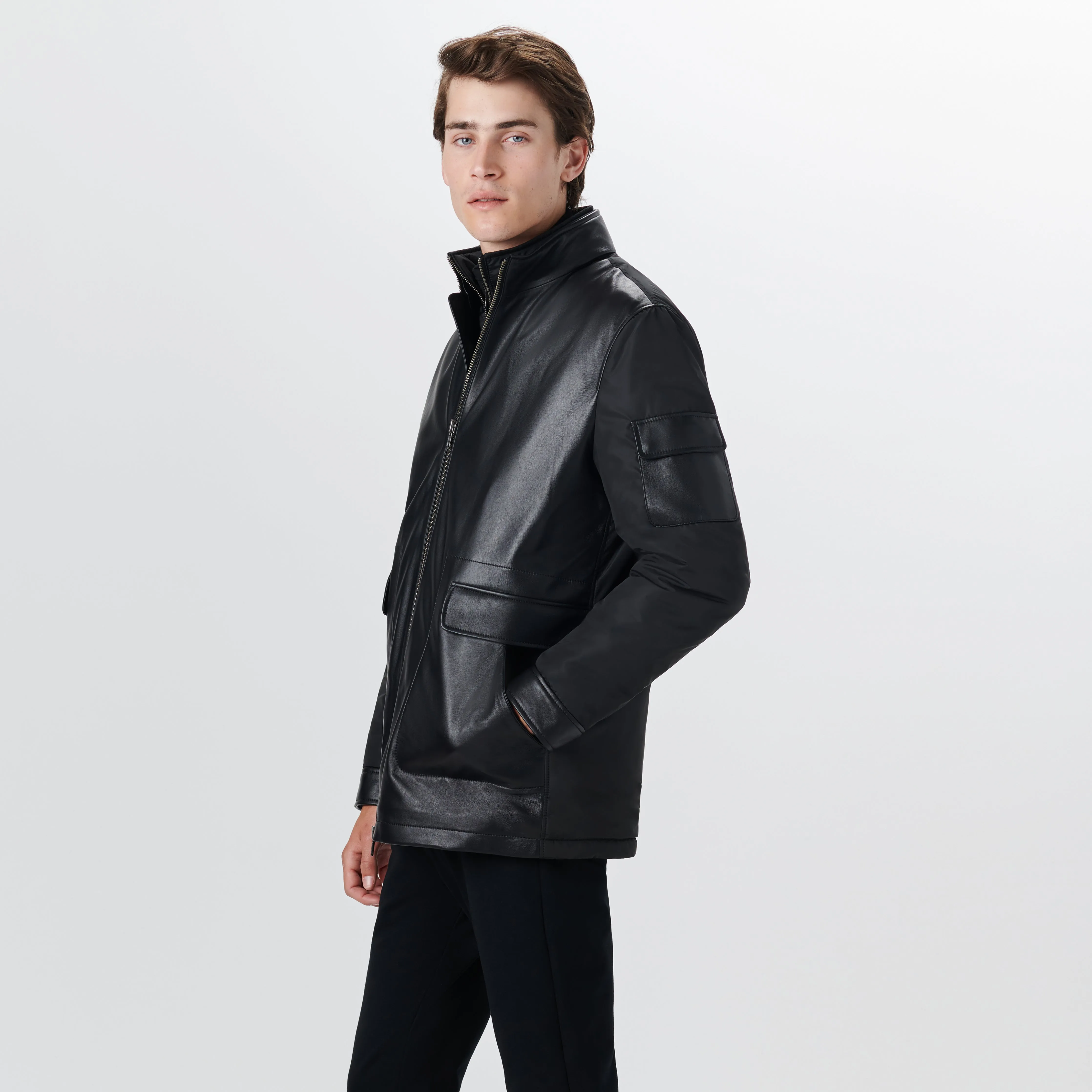 Leather Jacket with Removable Bib sold by Bugatchi product image thumbnail 3