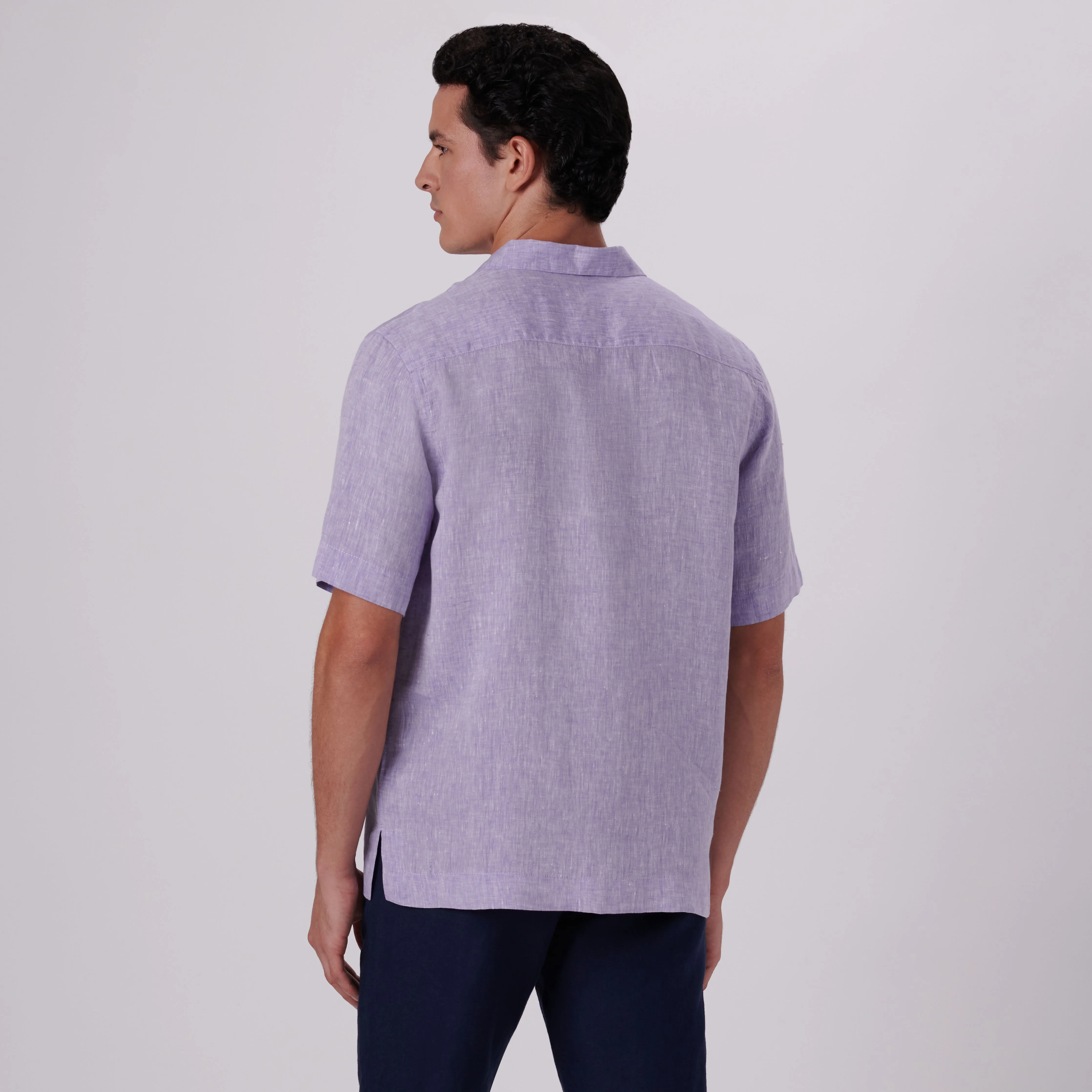 Jackson Solid Short Sleeve Linen Shirt sold by Bugatchi product image thumbnail 4