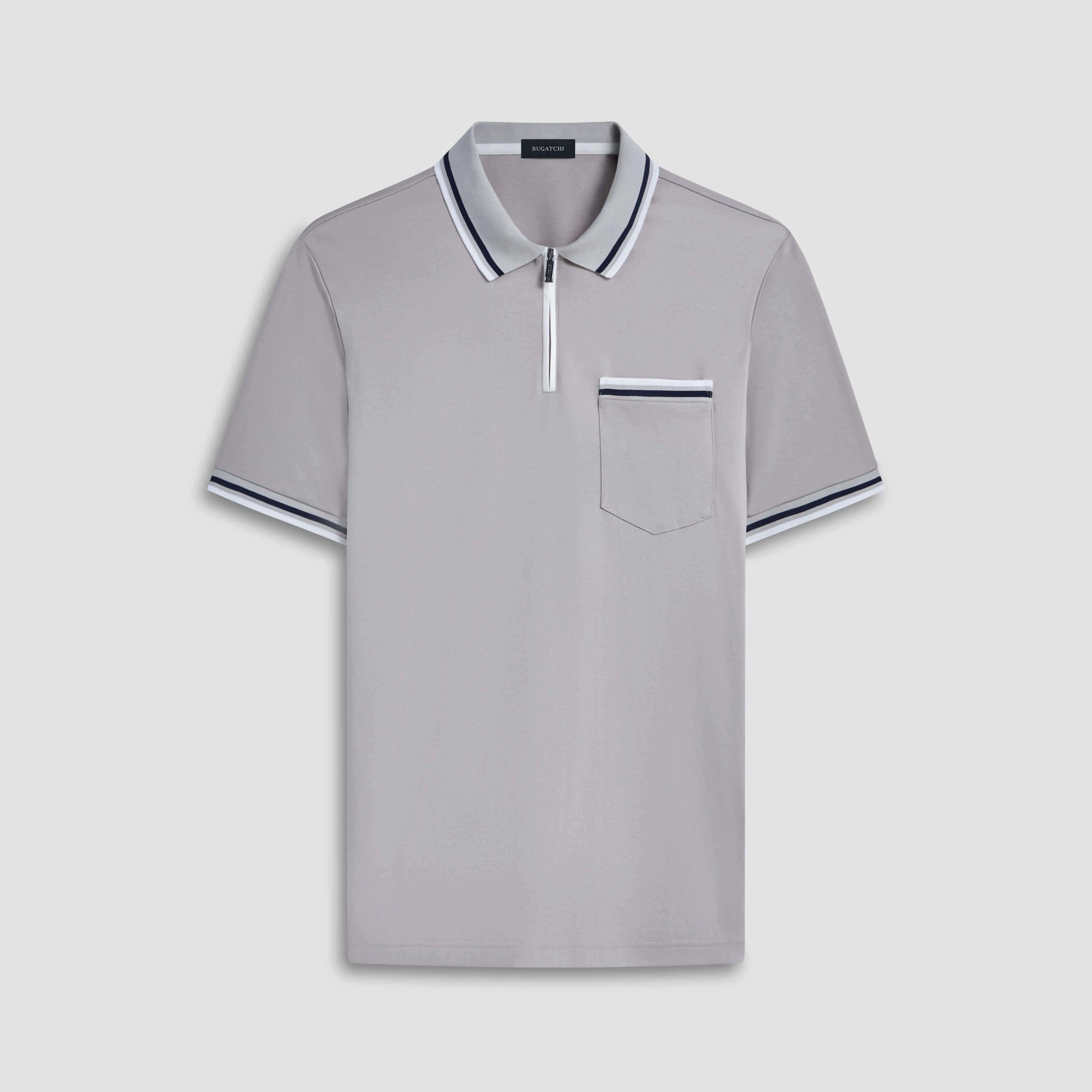 Tipped Quarter Zip Polo sold by Bugatchi