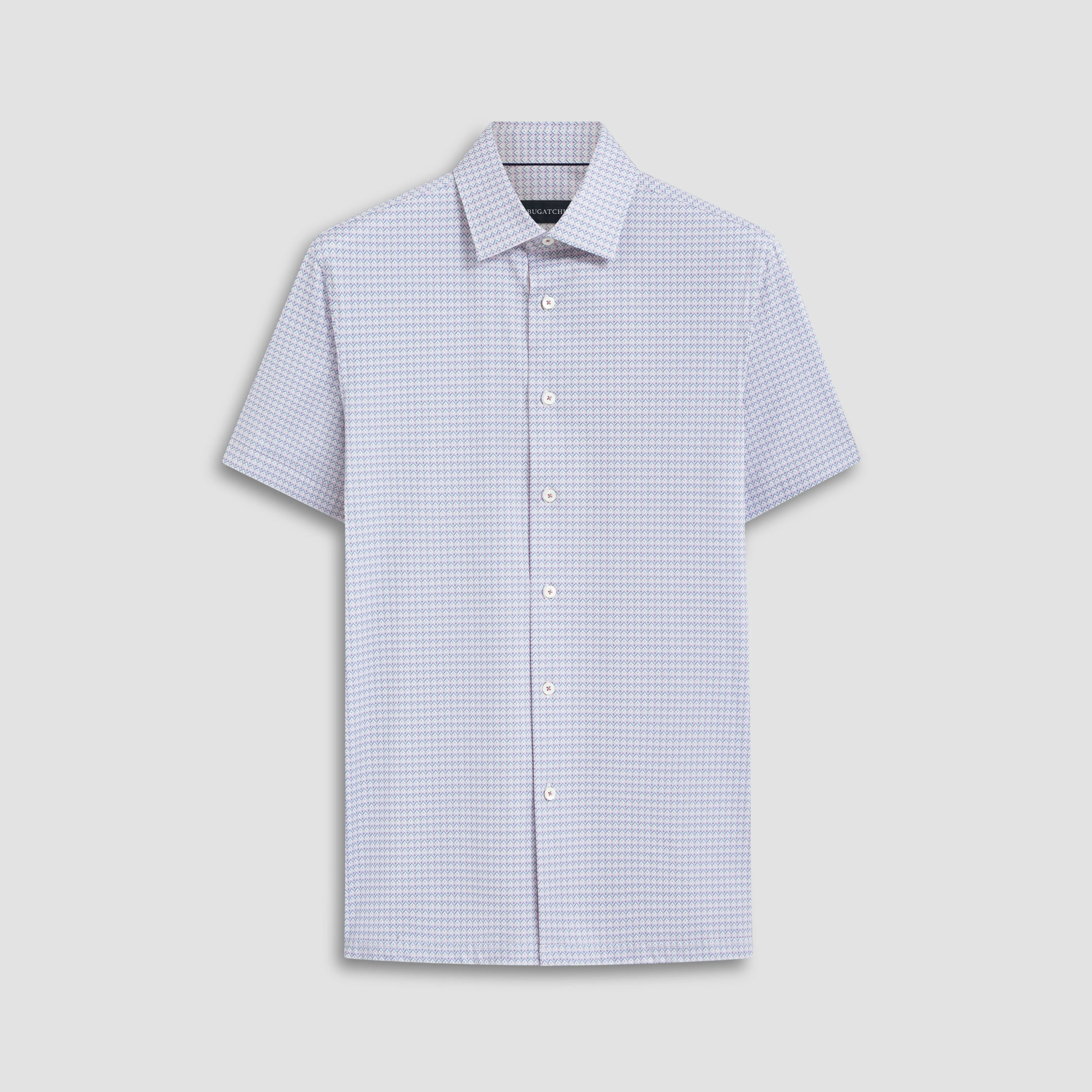Milo Diamond Check OoohCotton Short Sleeve Shirt sold by Bugatchi product image thumbnail 2