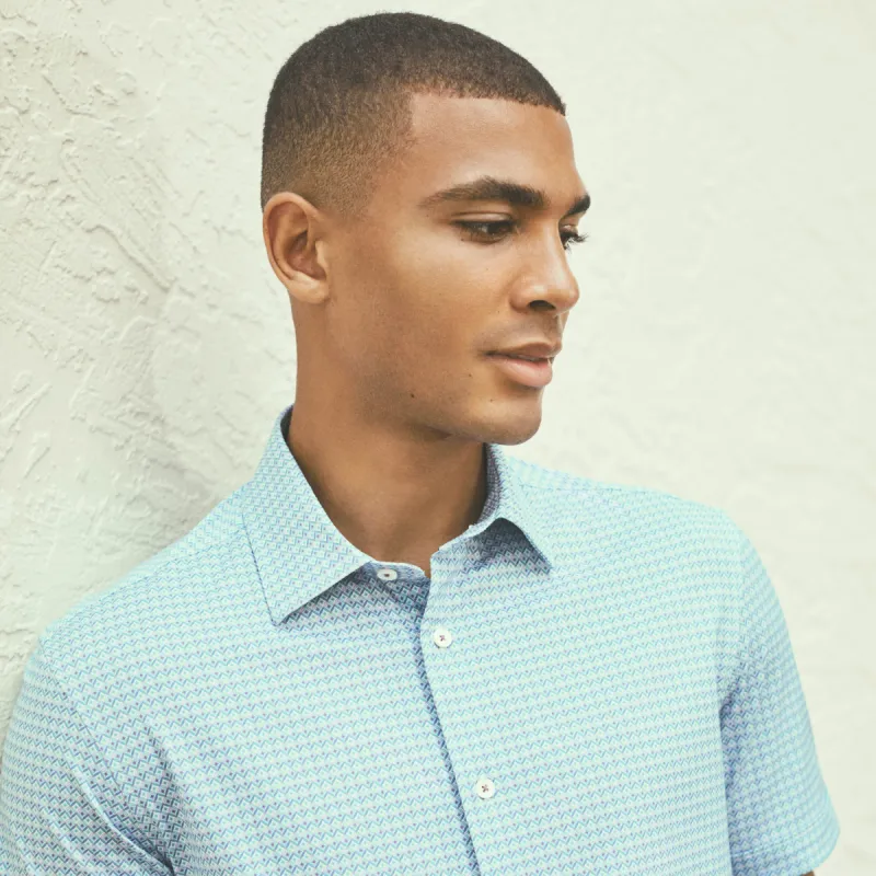 Milo Diamond Check OoohCotton Short Sleeve Shirt sold by Bugatchi