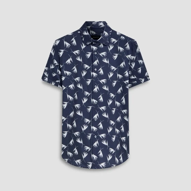 Miles Leaf Print OoohCotton Short Sleeve Shirt sold by Bugatchi